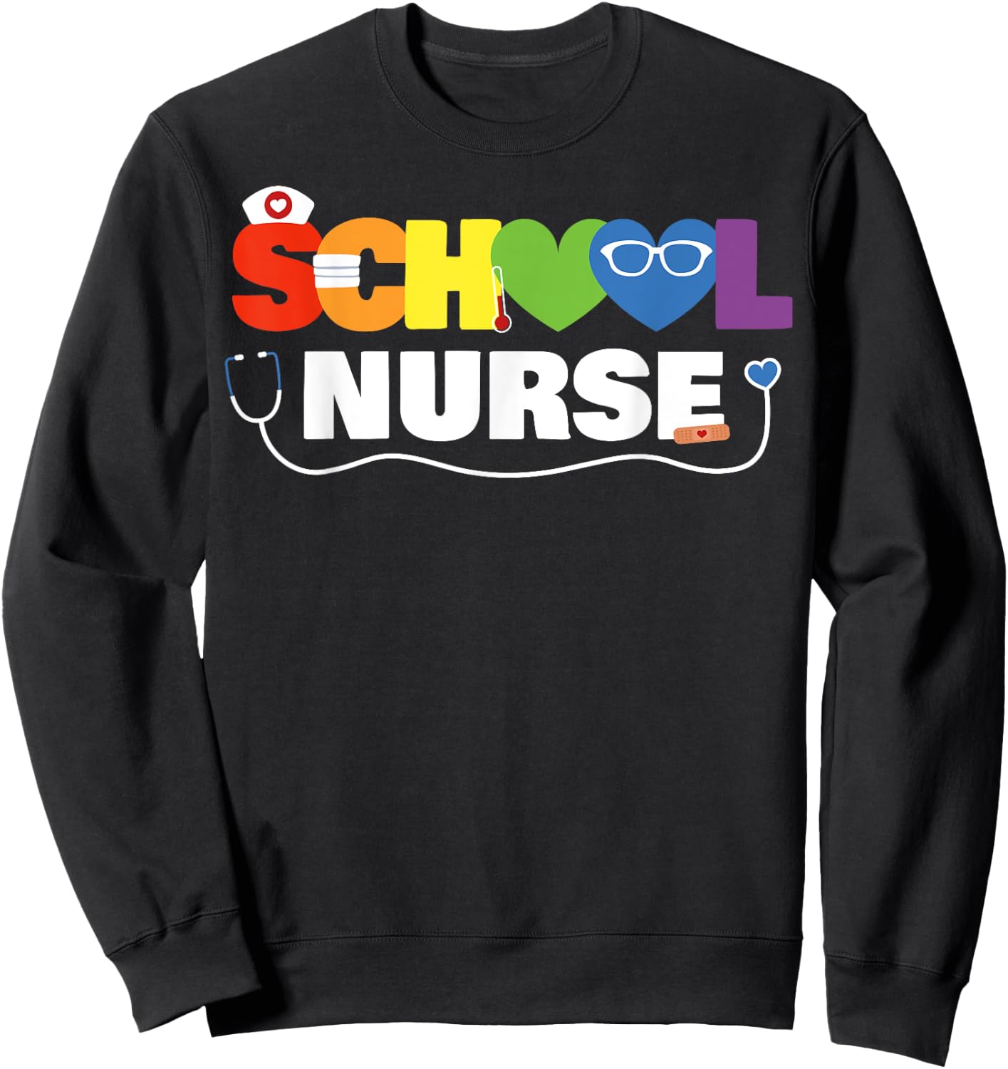 School Nurse Gift Registered Nurse Back To School Nursing Sweatshirt - Sweatshirt | Black