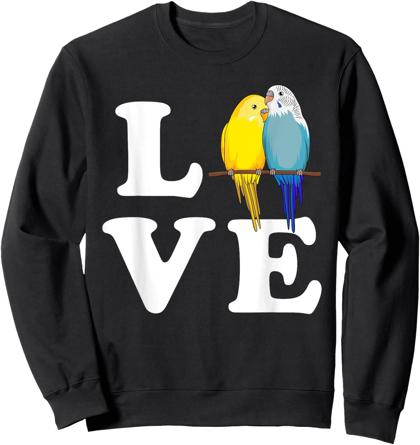 Budgie Love Parakeet Budgerigar Girl Sweatshirt - Sweatshirt | Black