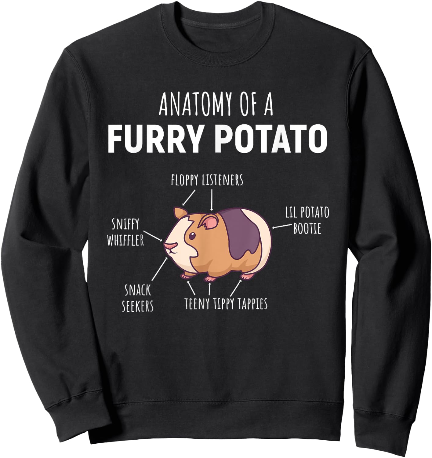 Anatomy Of A Furry Potato Guinea Pig Lover Gift Sweatshirt - Sweatshirt | Black