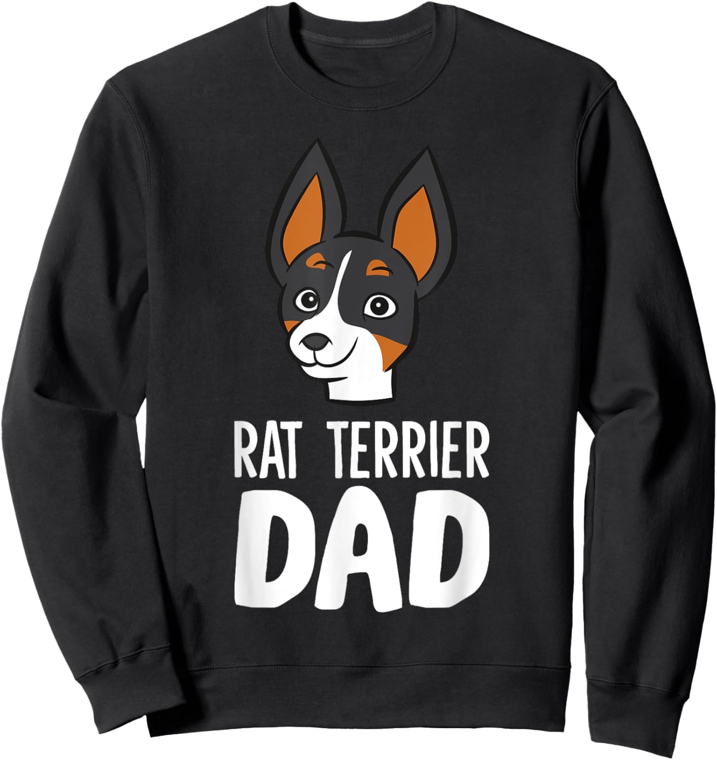Rat Terrier Dog Owner Papa Funny Rat Terrier Dad Sweatshirt - Sweatshirt | Black