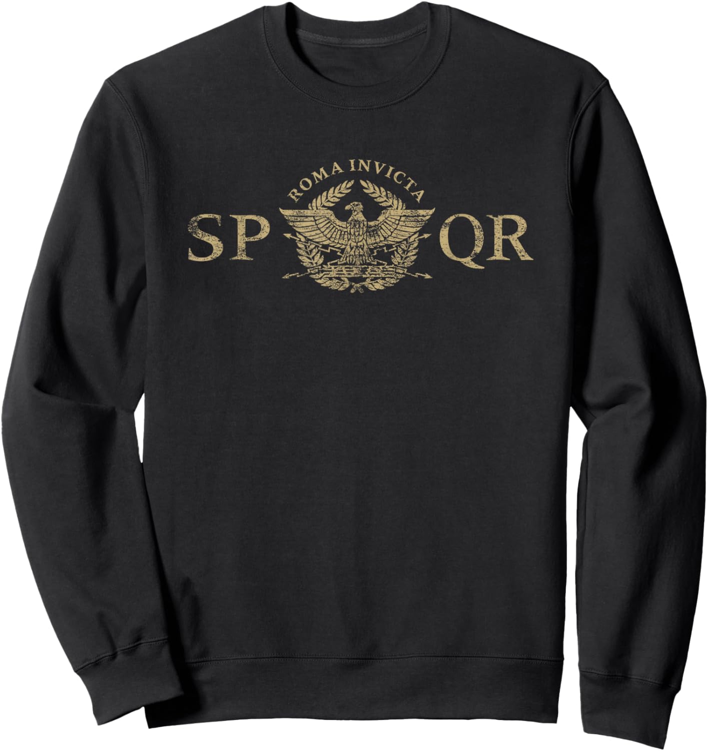 Roma Invicta SPQR Roman Eagle 2 Distressed Sweatshirt - Sweatshirt | Black