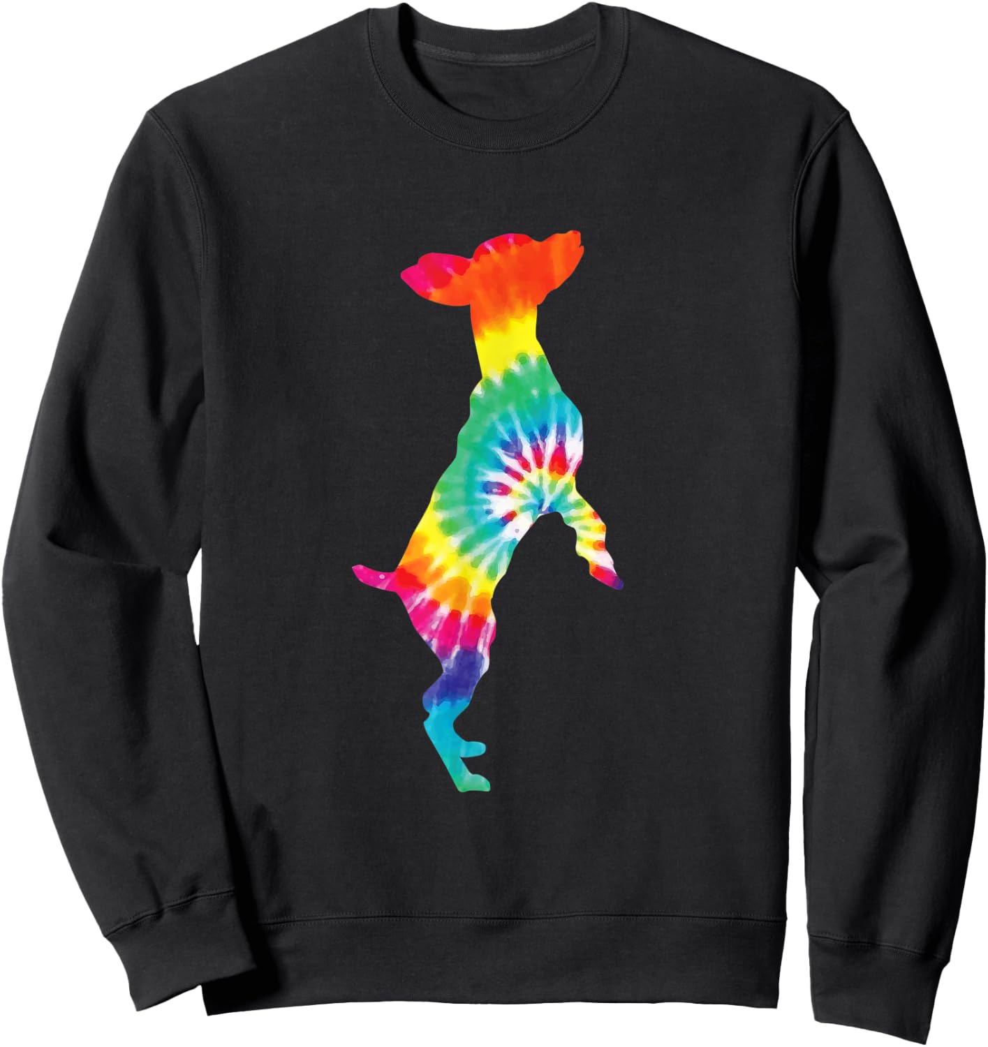 Tie Dye Dog Shirt Hippie Animal Retro Puppy Gift Sweatshirt - Sweatshirt | Black