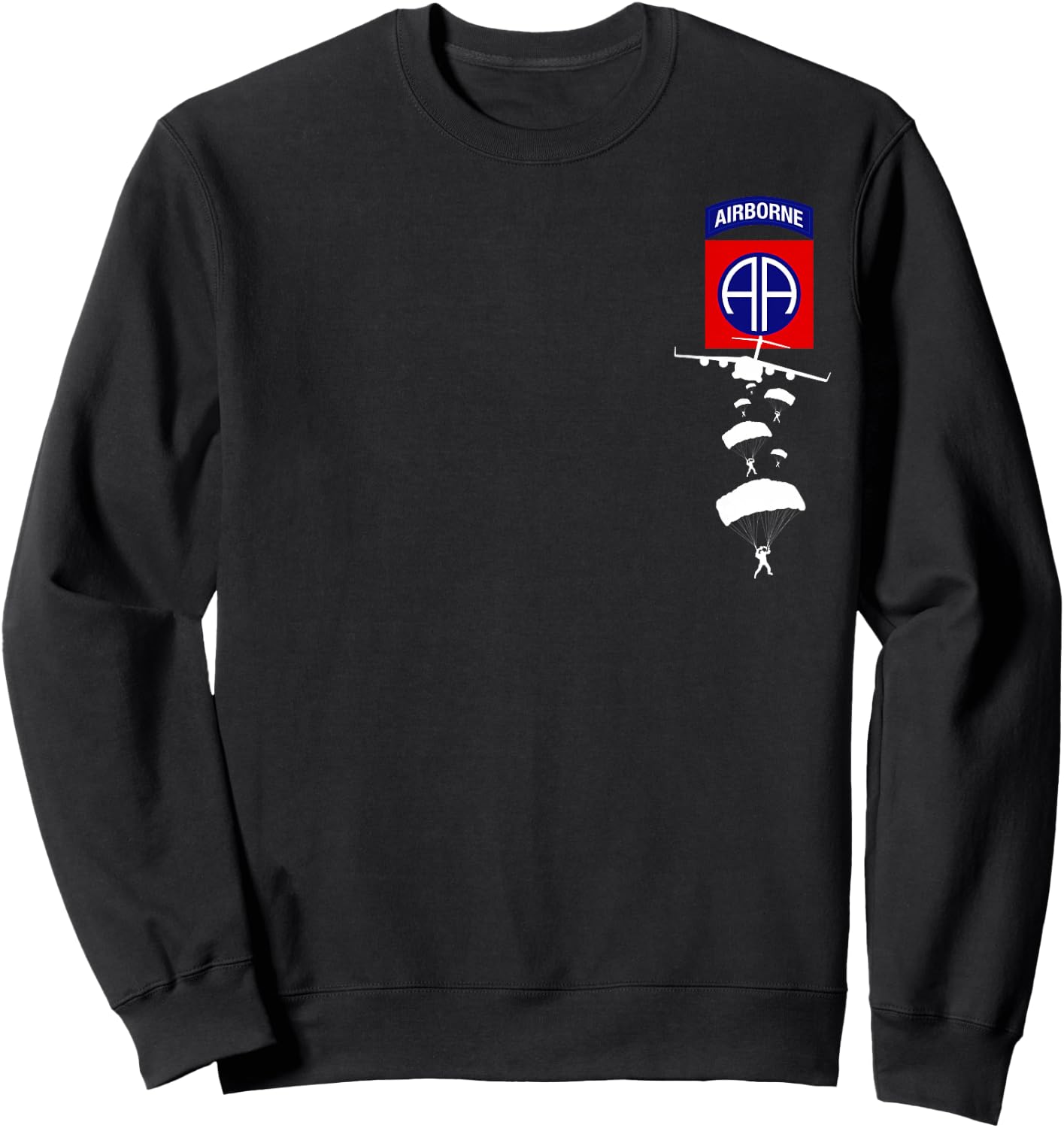 Proud US Army 82nd AIRBORNE Shirt - Veteran Day Gifts Sweatshirt - Sweatshirt | Black