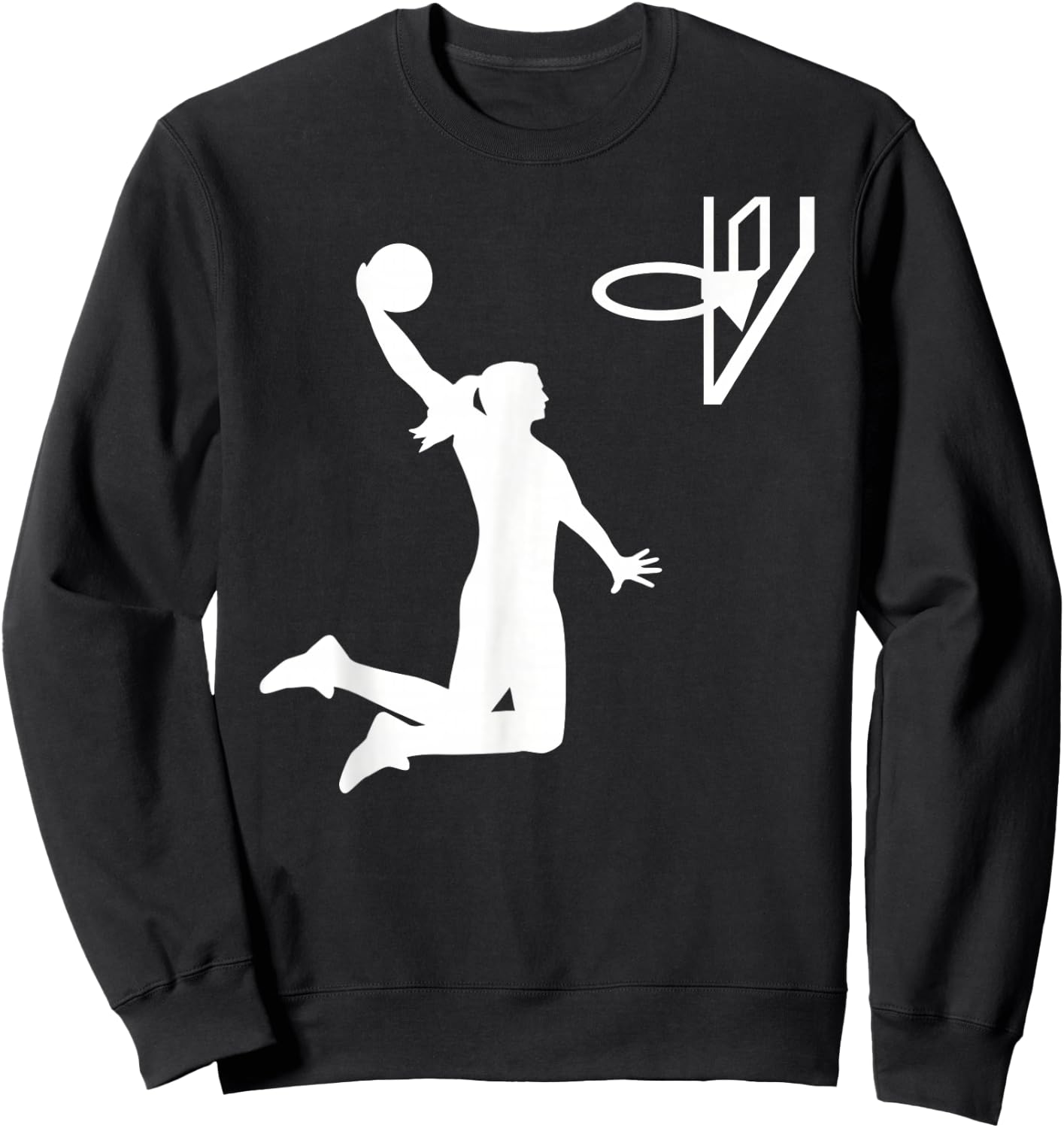 Basketball Girl Woman Sweatshirt - Sweatshirt | Black
