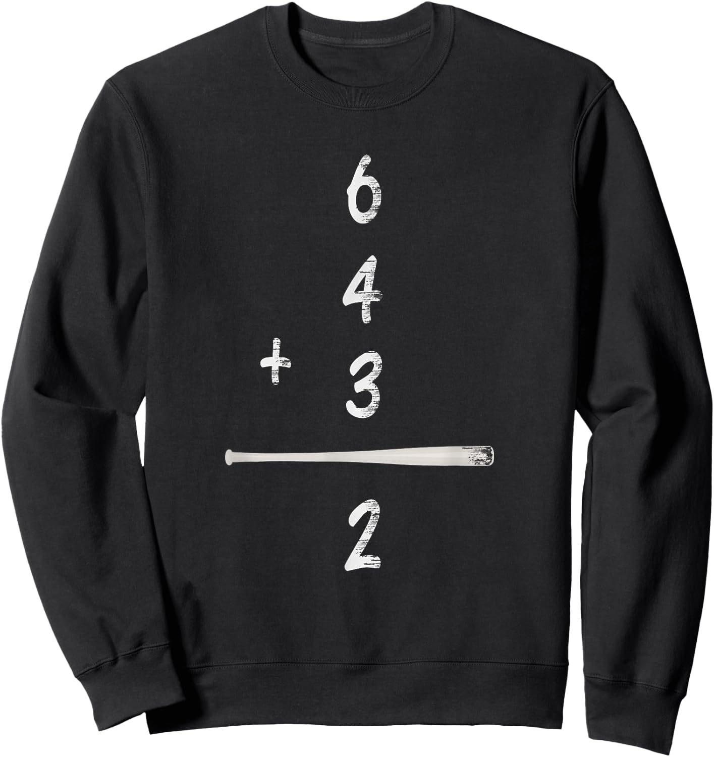 Baseball Math 6 4 3 2 Double Play Cute Softball Game Sweatshirt - Sweatshirt | Black