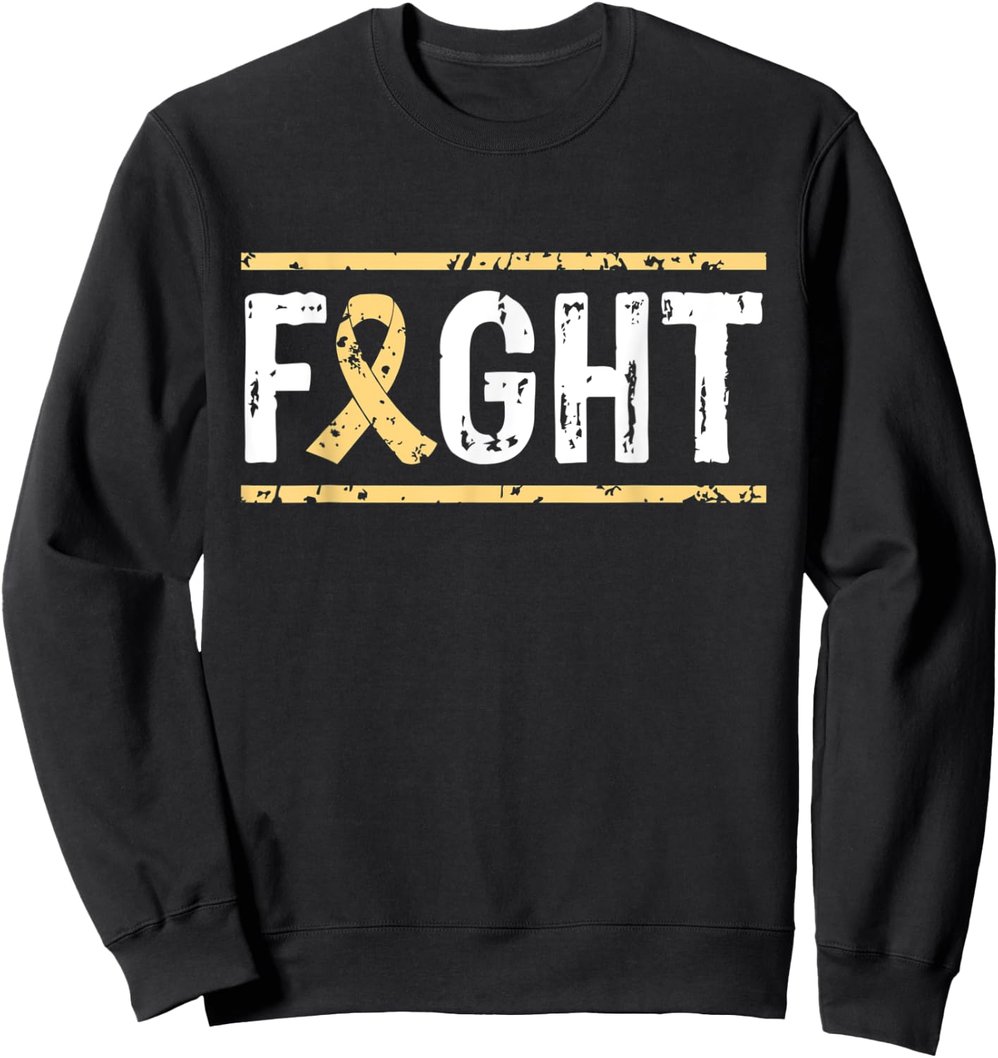 Urethral Cancer Awareness Fight Cancer Ribbon Sweatshirt - Sweatshirt | Black