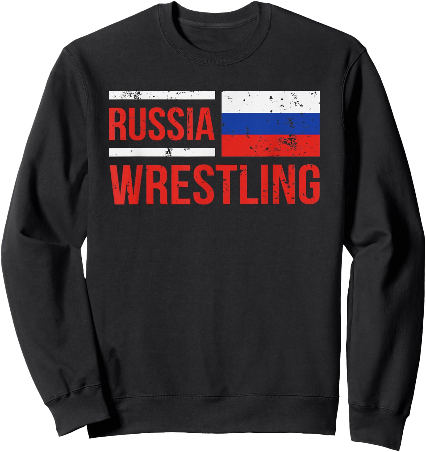 Russia Wrestling RUS Flag Amateur Wrestler Grappling Sweatshirt - Sweatshirt | Black