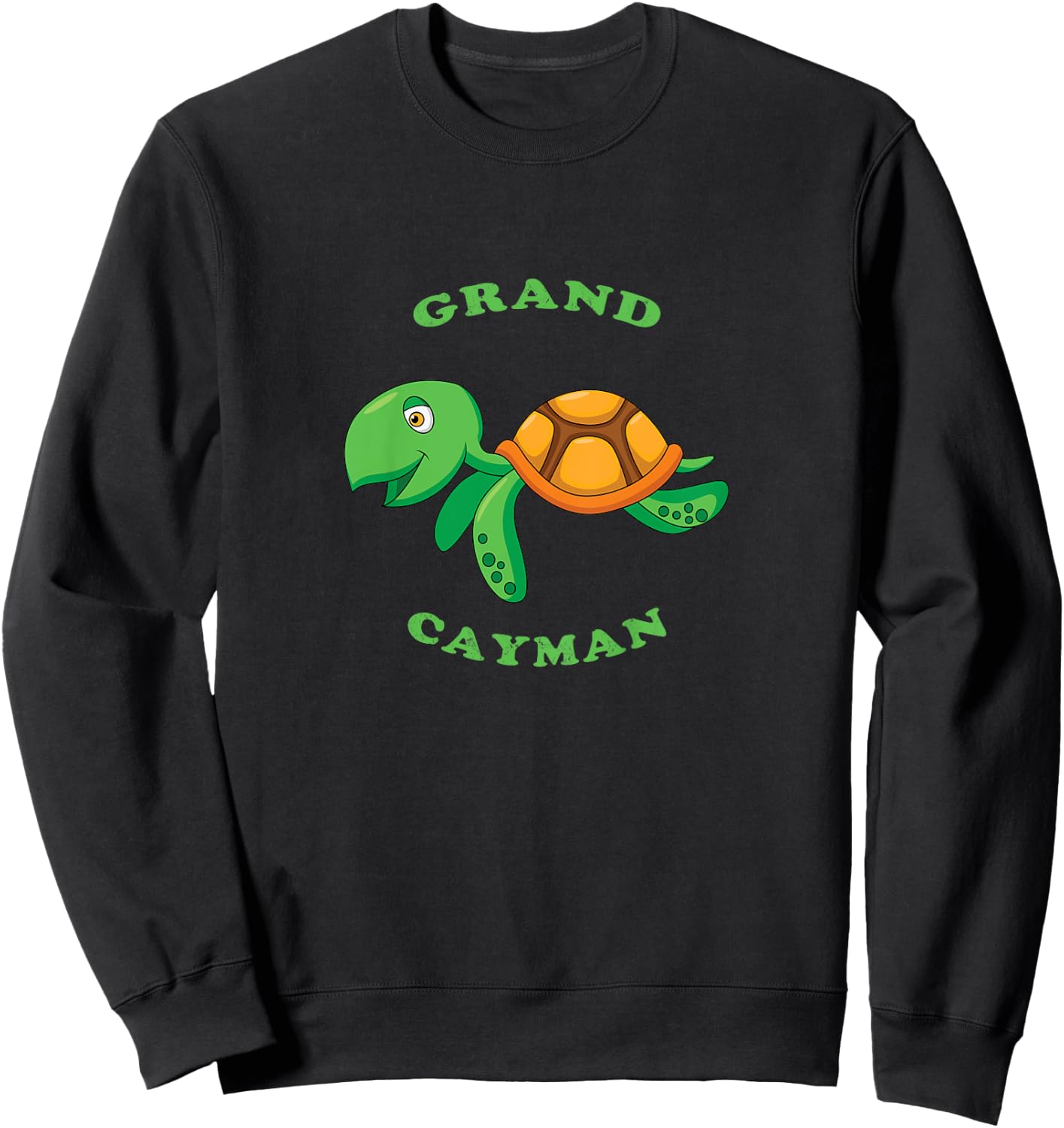 Kids Grand Cayman Cartoon Children's Turtle Gift Sweatshirt - Sweatshirt | Black