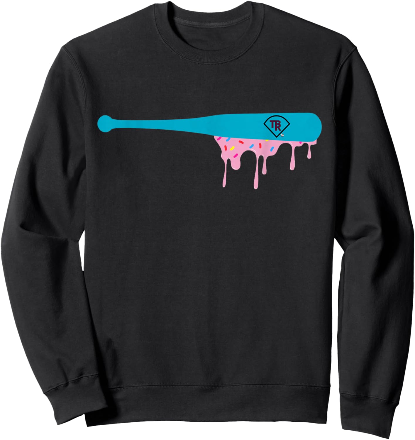 Baseball Bat with Sprinkles Drip Sweatshirt - Sweatshirt | Black