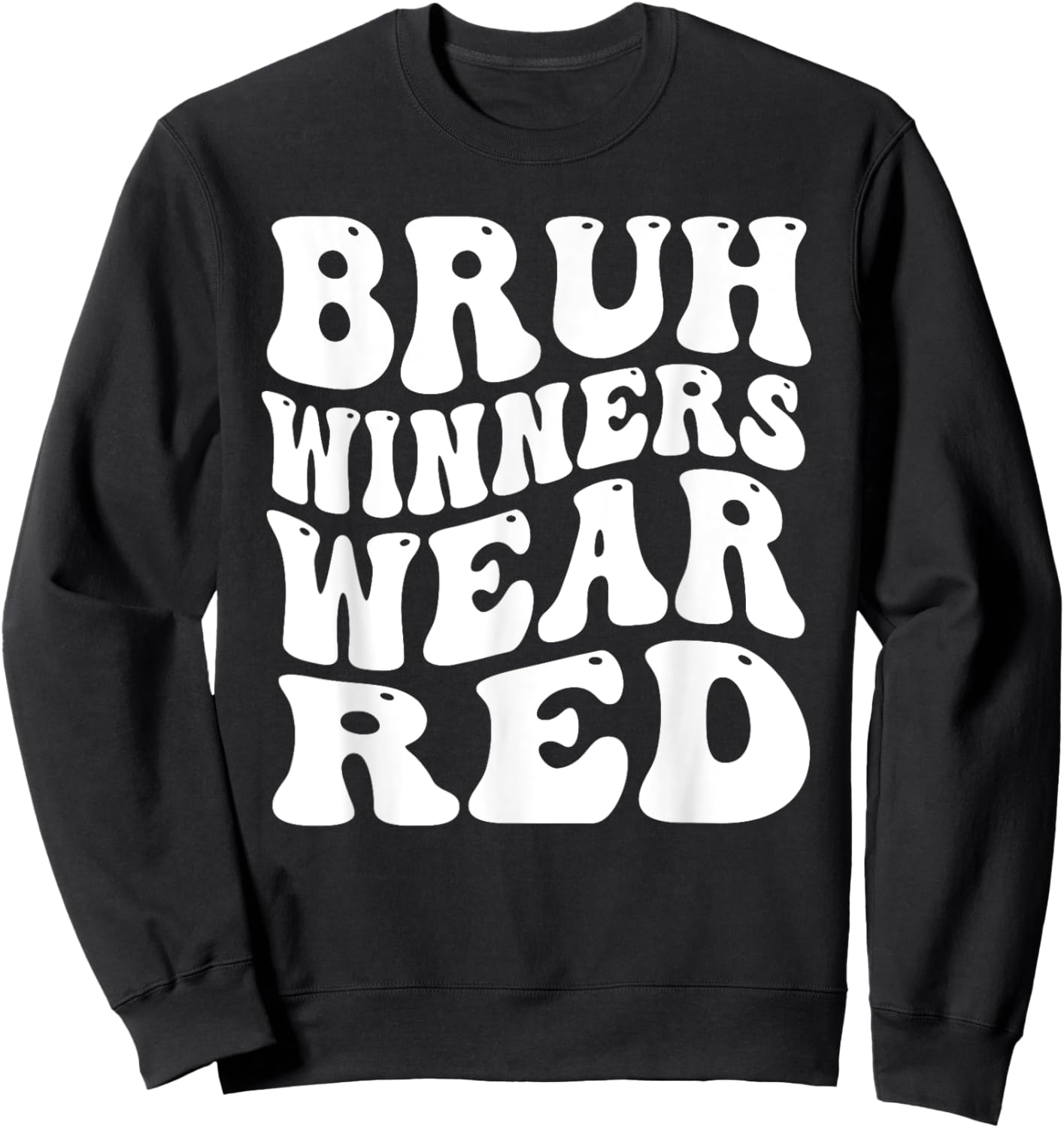 Winners Wear Red Team Spirit Week Game Sports Day Groovy Sweatshirt - Sweatshirt | Black