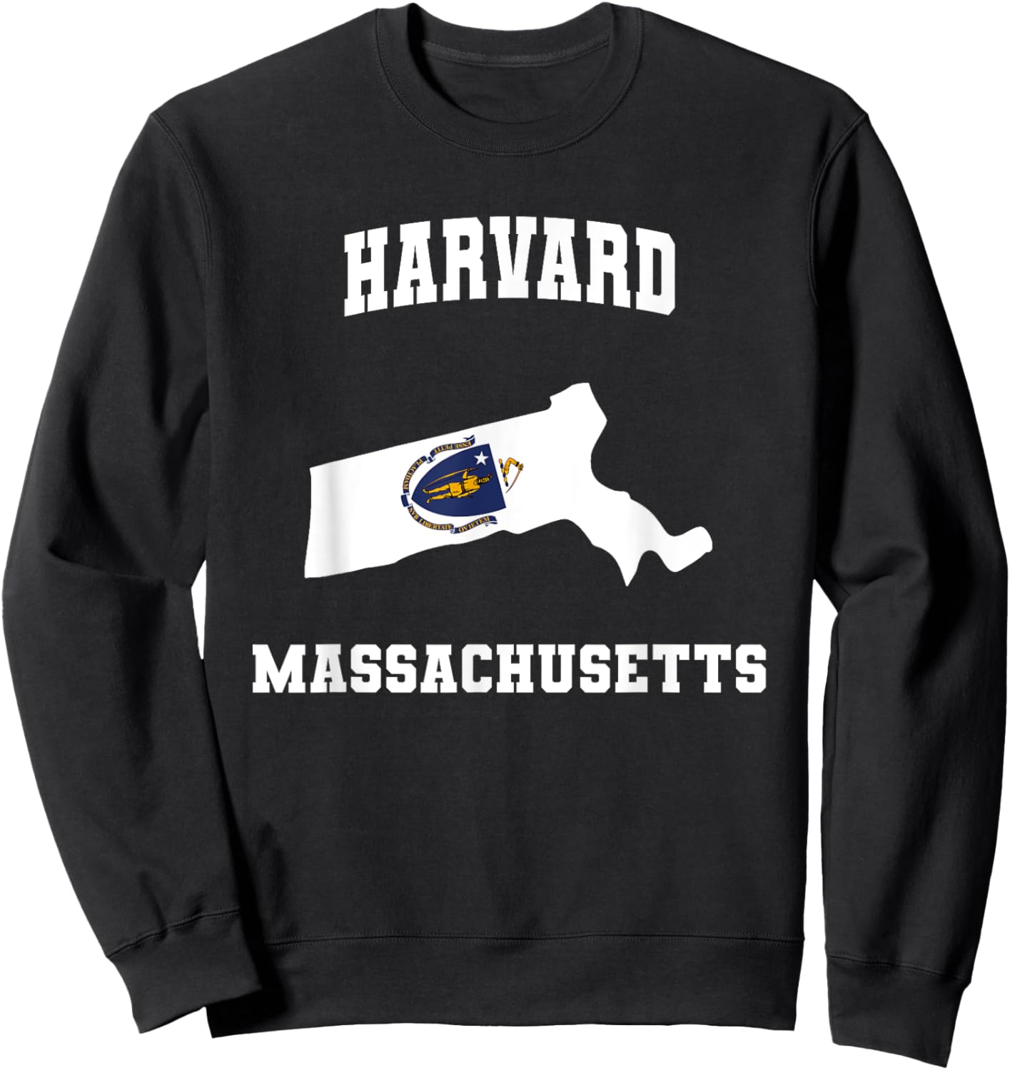 Harvard Massachusetts MA State Vintage Athletic Sweatshirt - Sweatshirt | Black