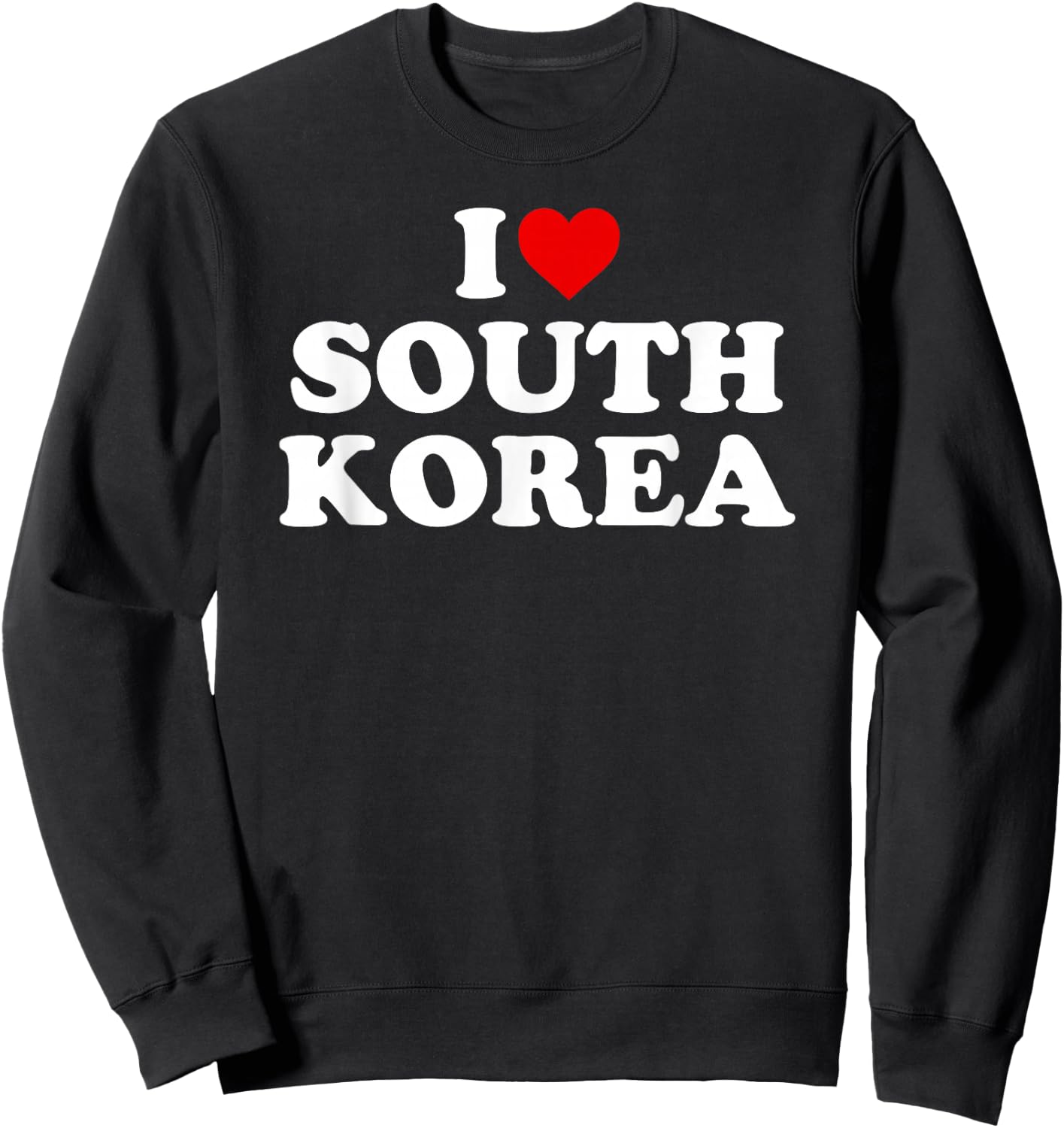I Love South Korea - Heart Sweatshirt - Sweatshirt | Black