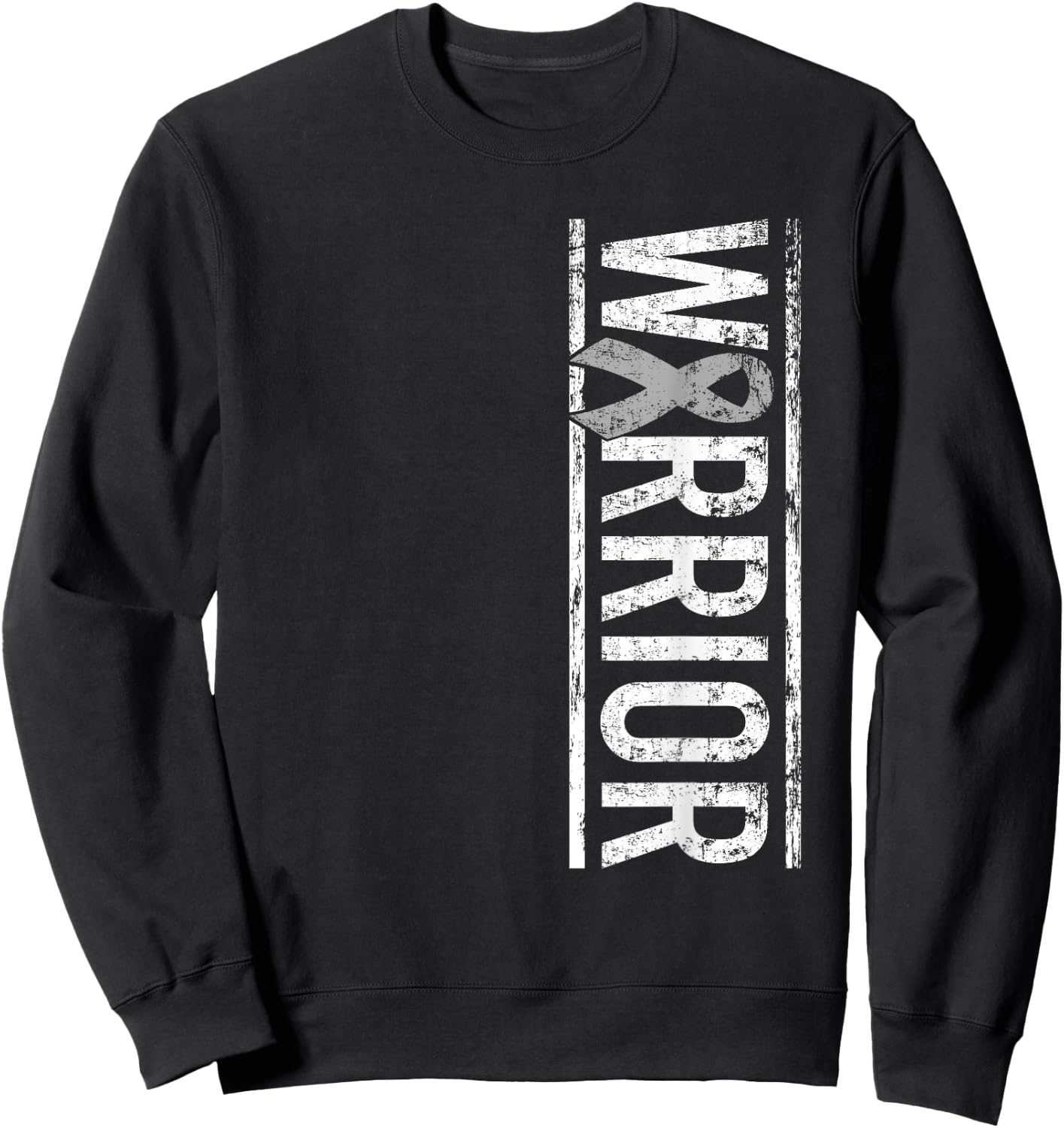 Brain Cancer Warrior - Brain Tumor Awareness Ribbon Sweatshirt - Sweatshirt | Black