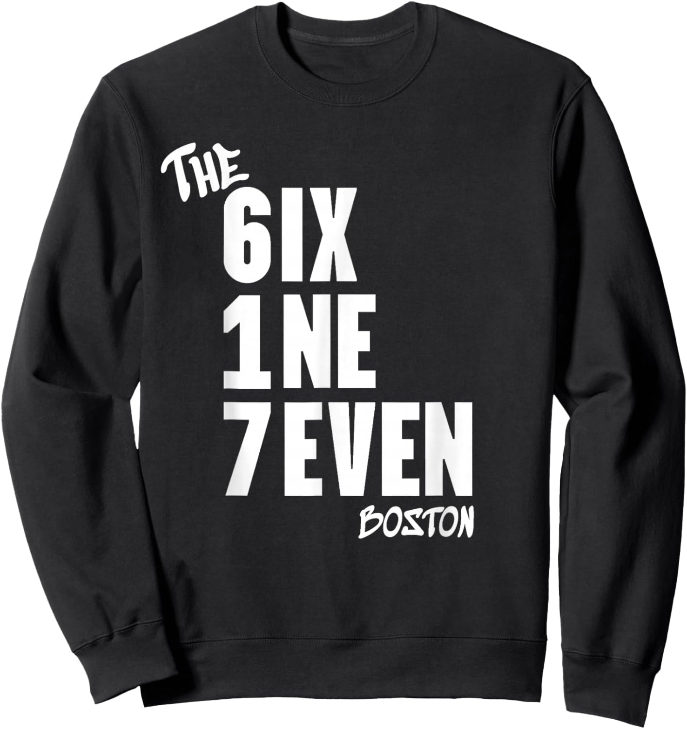 Boston Area Code 617 Six One Seven Massachusetts Home Love Sweatshirt - Sweatshirt | Black