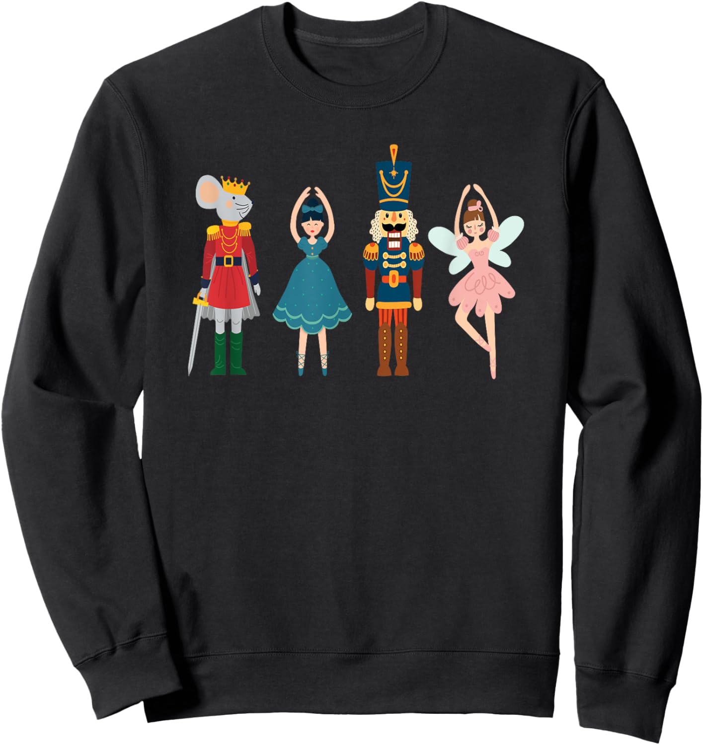 Mouse King Sugar Plums Fairy Clara Christmas Nutcracker Sweatshirt - Sweatshirt | Black