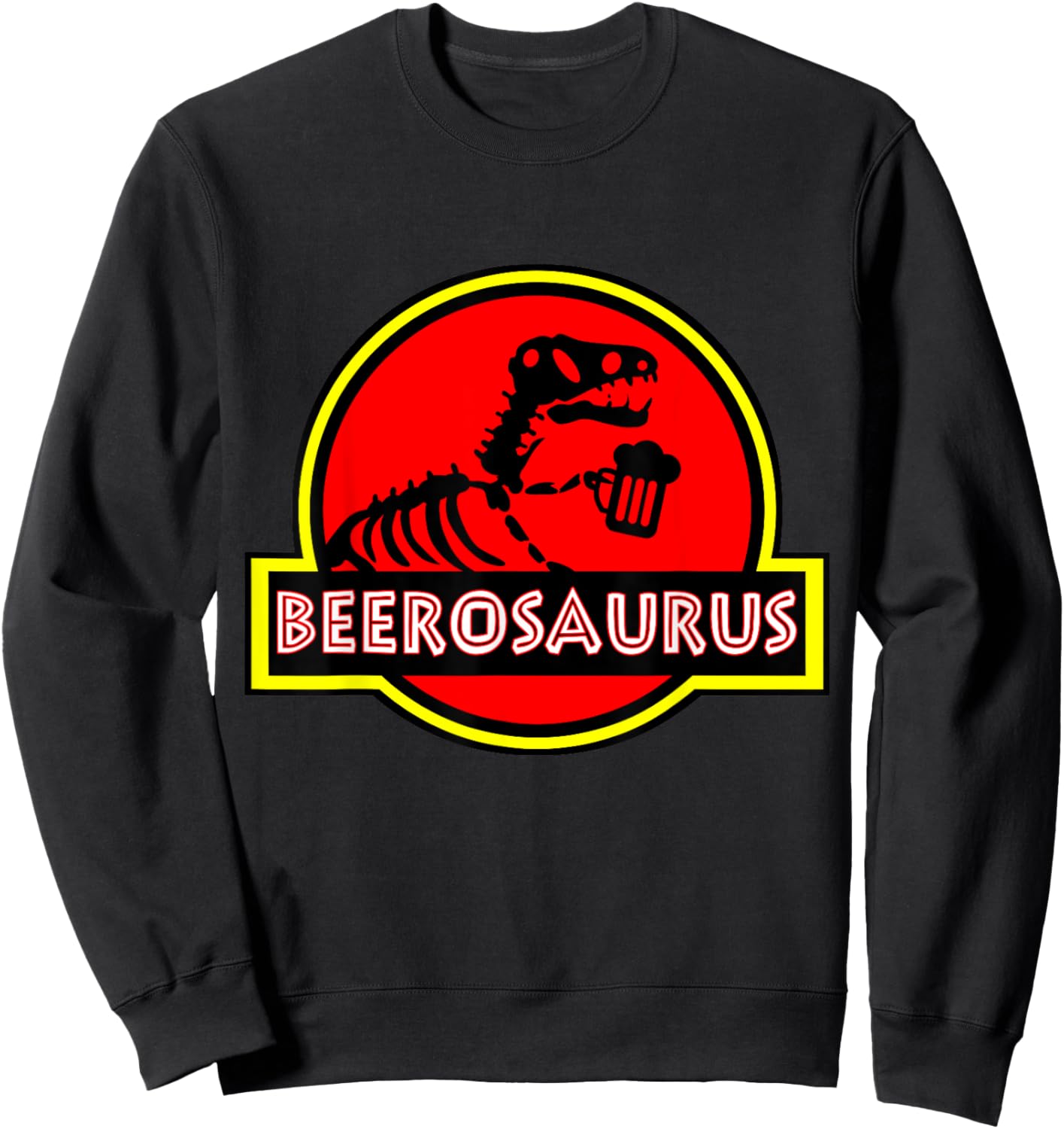 Funny BeeroSaurus Dinosaur Beer Drinker Lover Gift Men Women Sweatshirt - Sweatshirt | Black