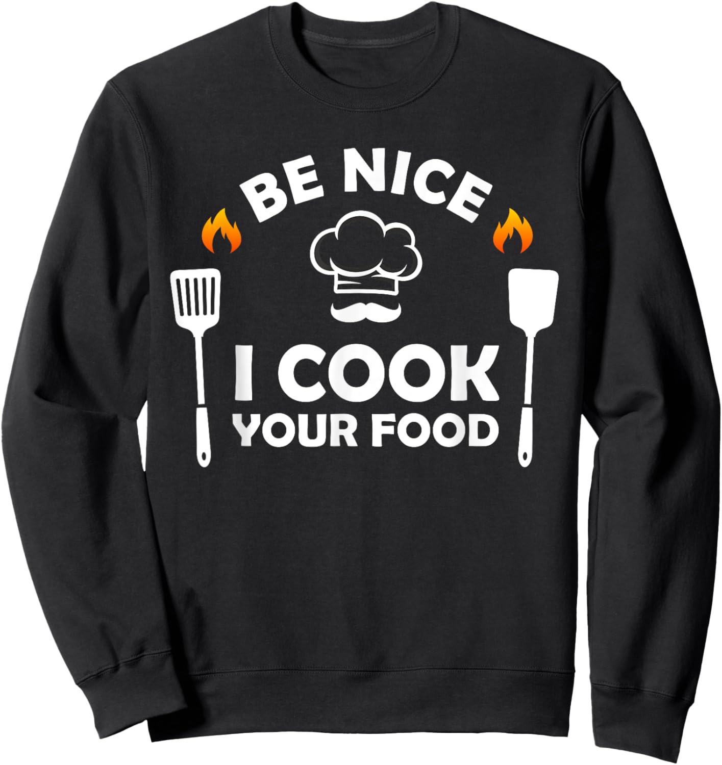 Funny Chef Design Women Cooking Lover Culinary Cook Sweatshirt - Sweatshirt | Black