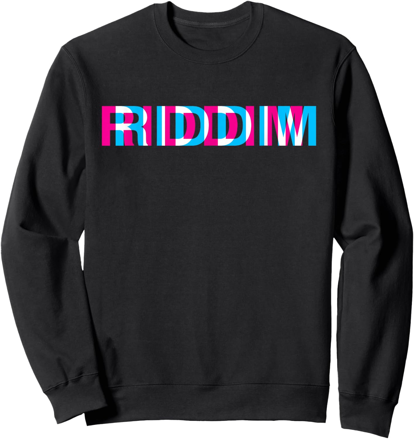 Riddim Music Optical Illusion Glitch Trippy EDM Rave Sweatshirt - Sweatshirt | Black