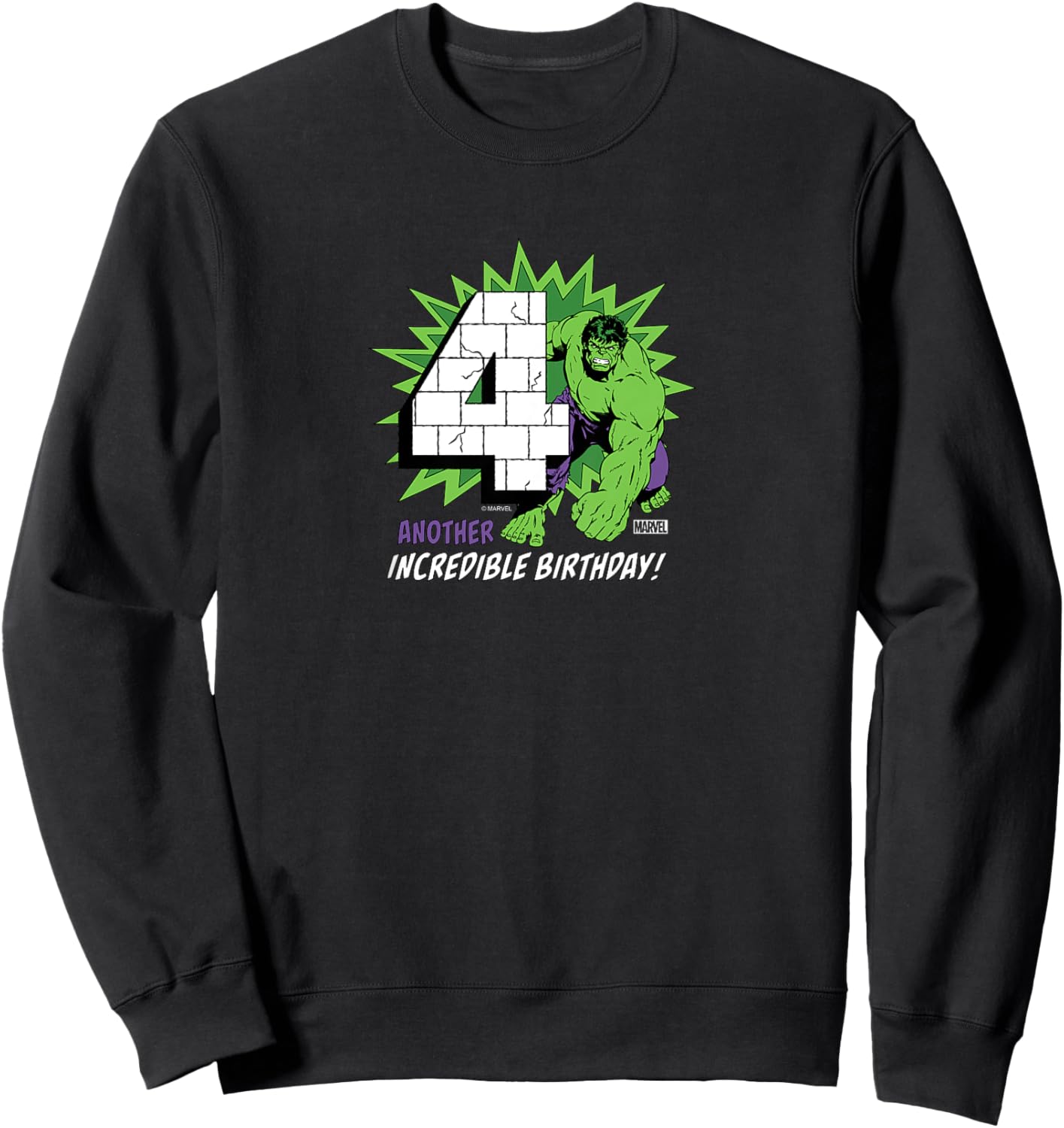 Hulk - 4th Birthday Sweatshirt - Sweatshirt | Black