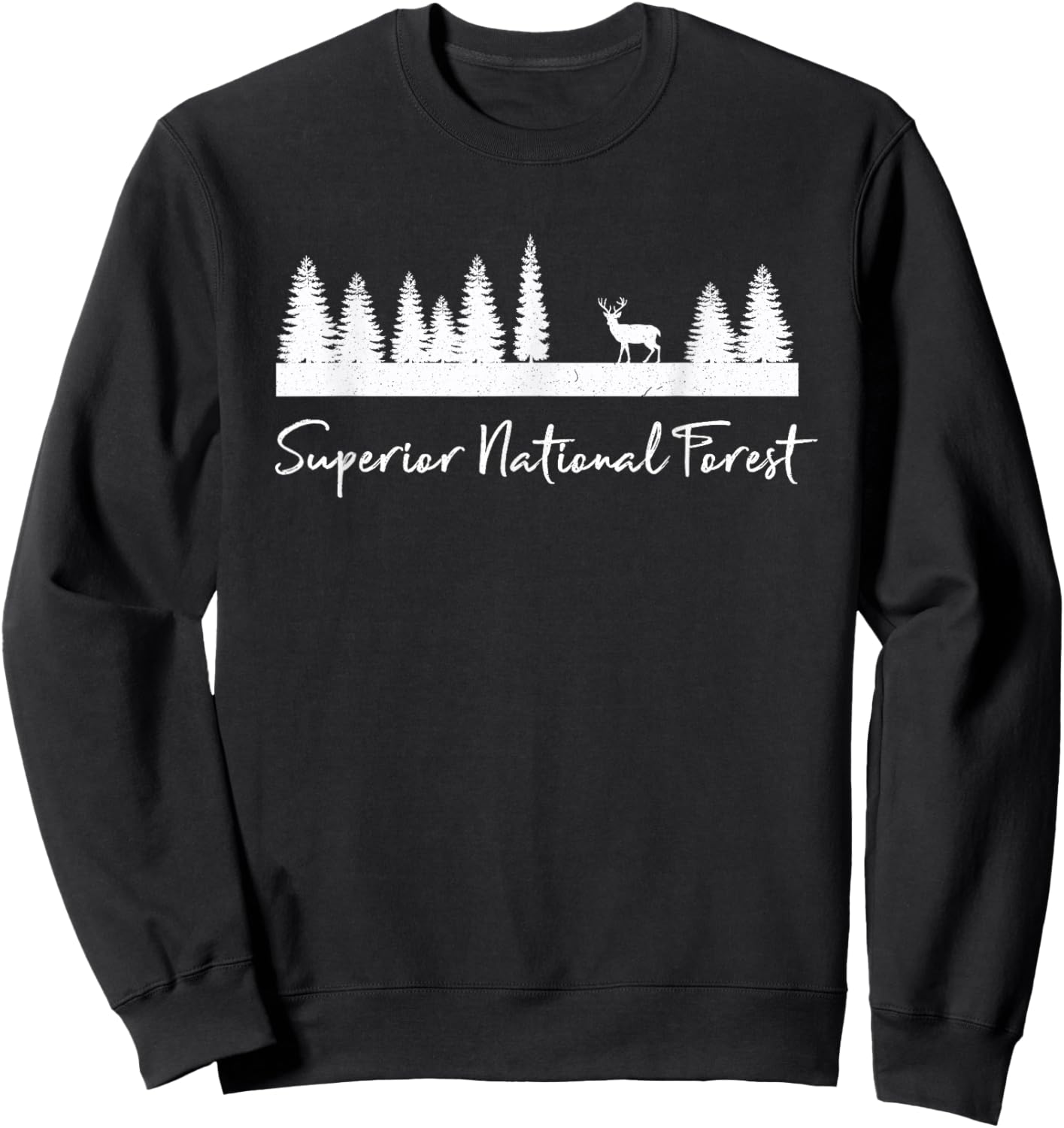 Superior National Forest Camp Campground Deer Camping Hiking Sweatshirt - Sweatshirt | Black