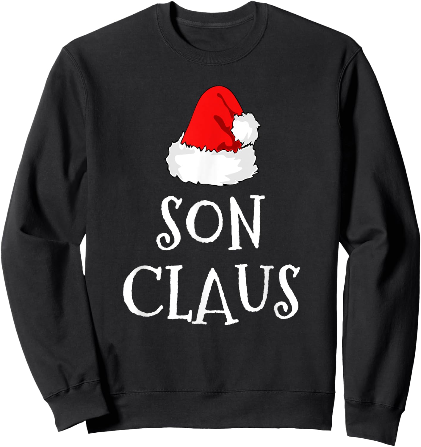 Son Claus Christmas Santa's Pajama Family Matching Sweatshirt - Sweatshirt | Black