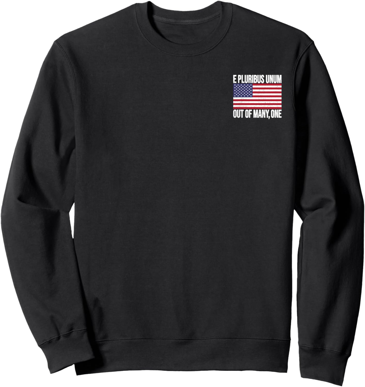 E Pluribus Unum Usa Flag Sweatshirt - Sweatshirt | Black