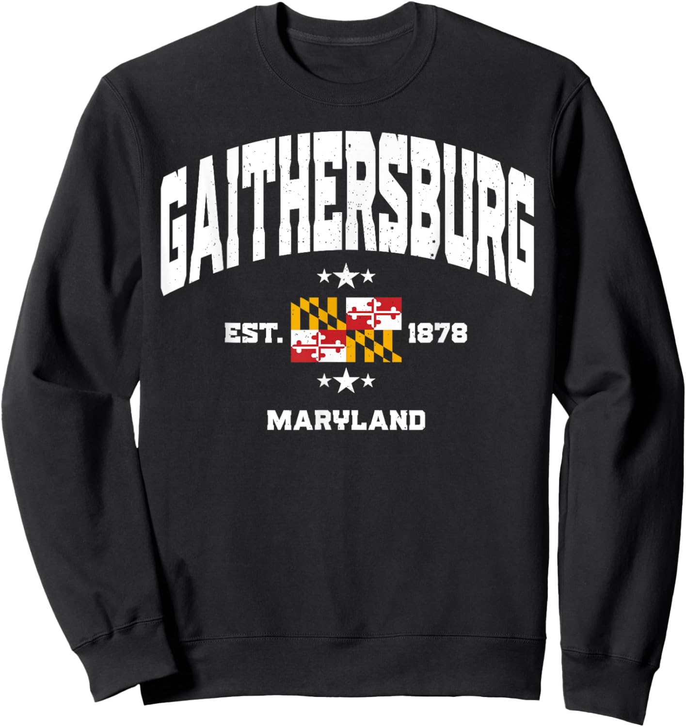 Athletic Gaithersburg Maryland MD Retro Throwback Souvenir Sweatshirt - Sweatshirt | Black