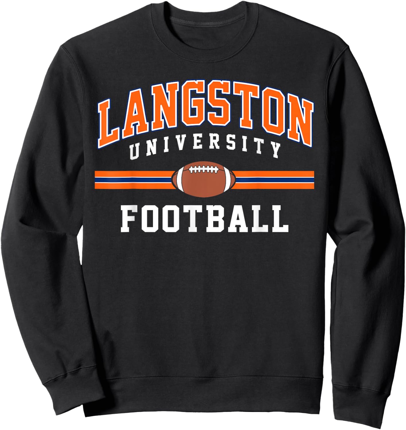 Langston University Football Arch Vintage Design Men Women Sweatshirt - Sweatshirt | Black