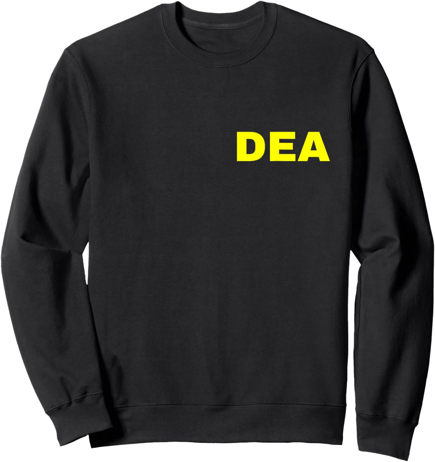 DEA Agent Drug Enforcement Administration FRONT PRINT Yellow Sweatshirt - Sweatshirt | Black