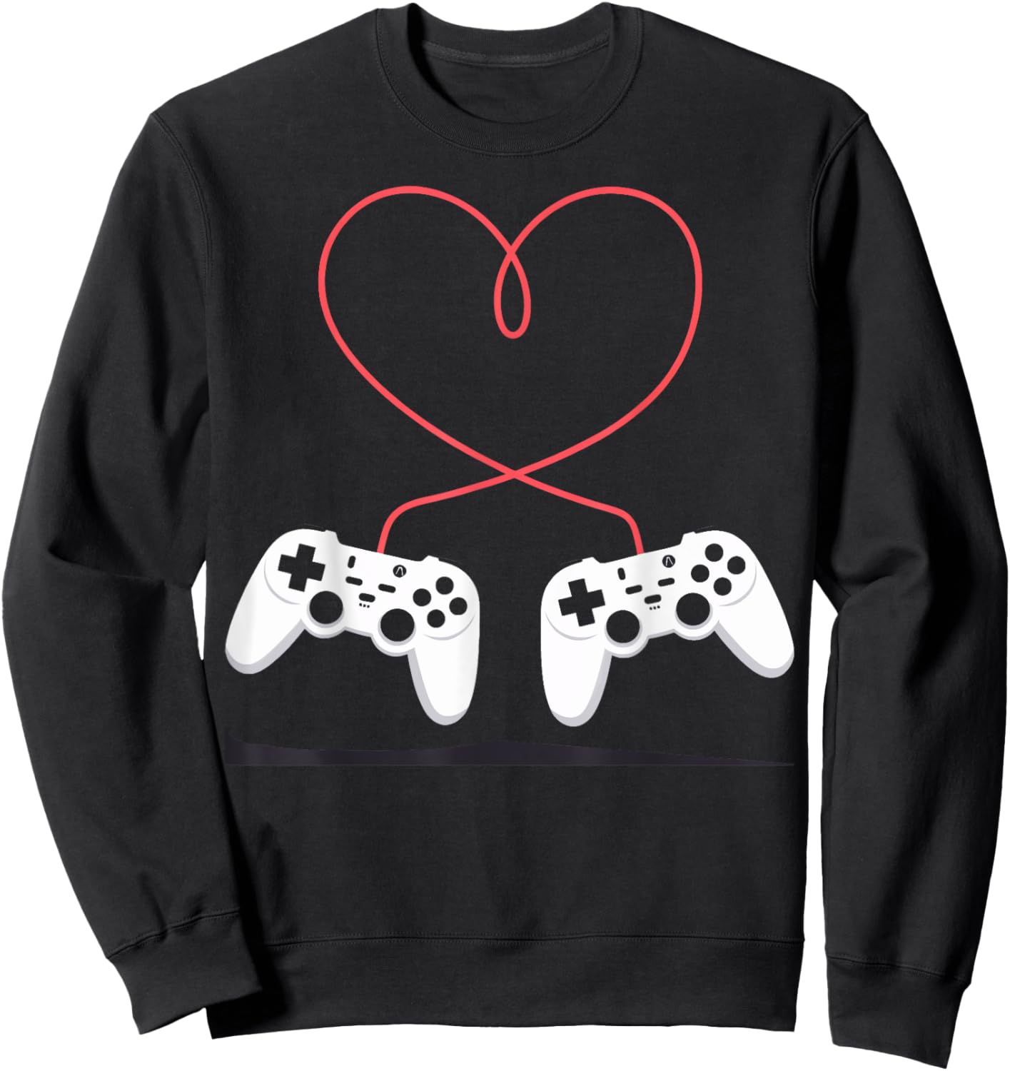 Gaming Heart Valentines Day and Kids Sweatshirt - Sweatshirt | Black