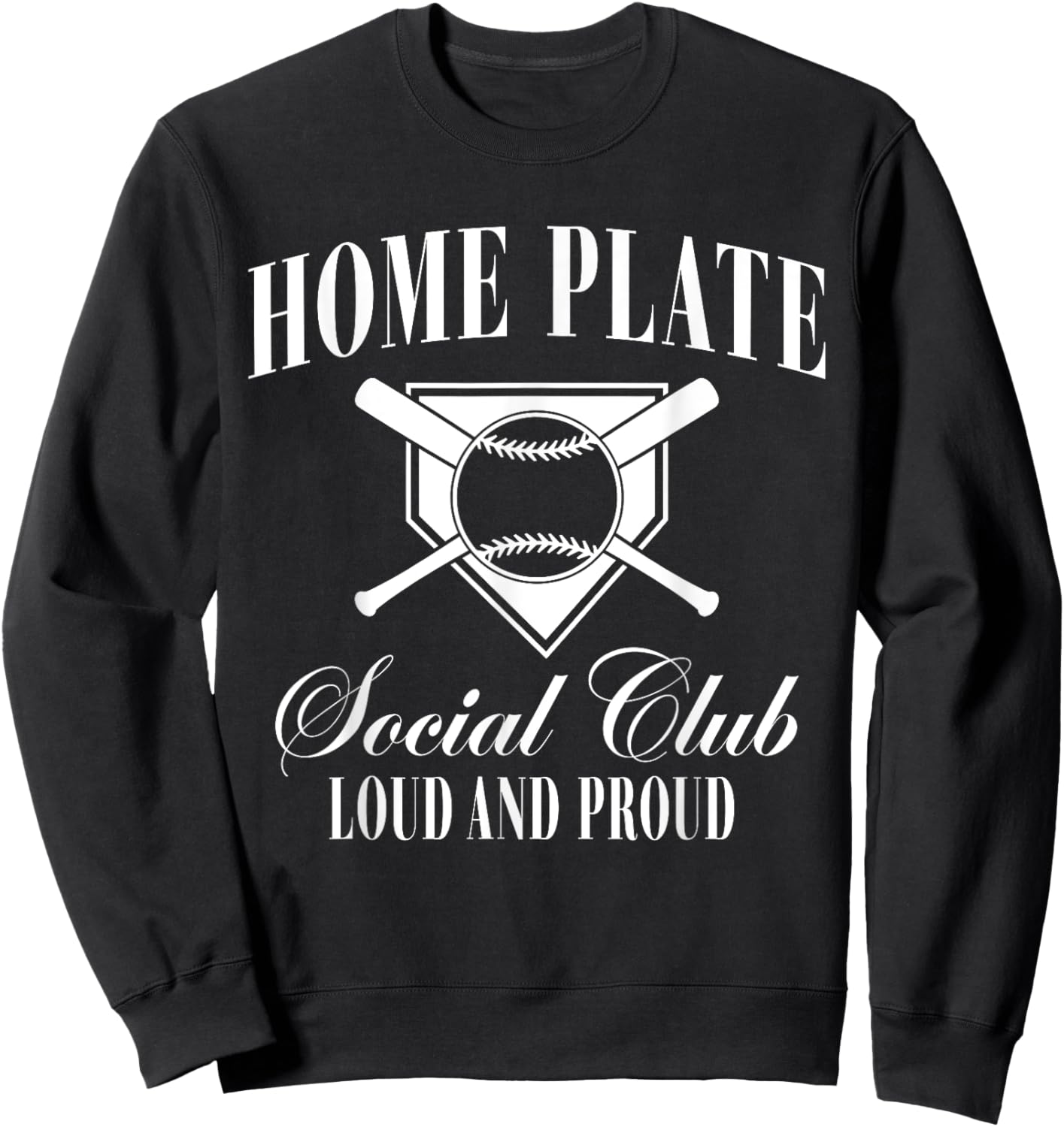 Home Plate Social Club Baseball Sweatshirt - Sweatshirt | Black