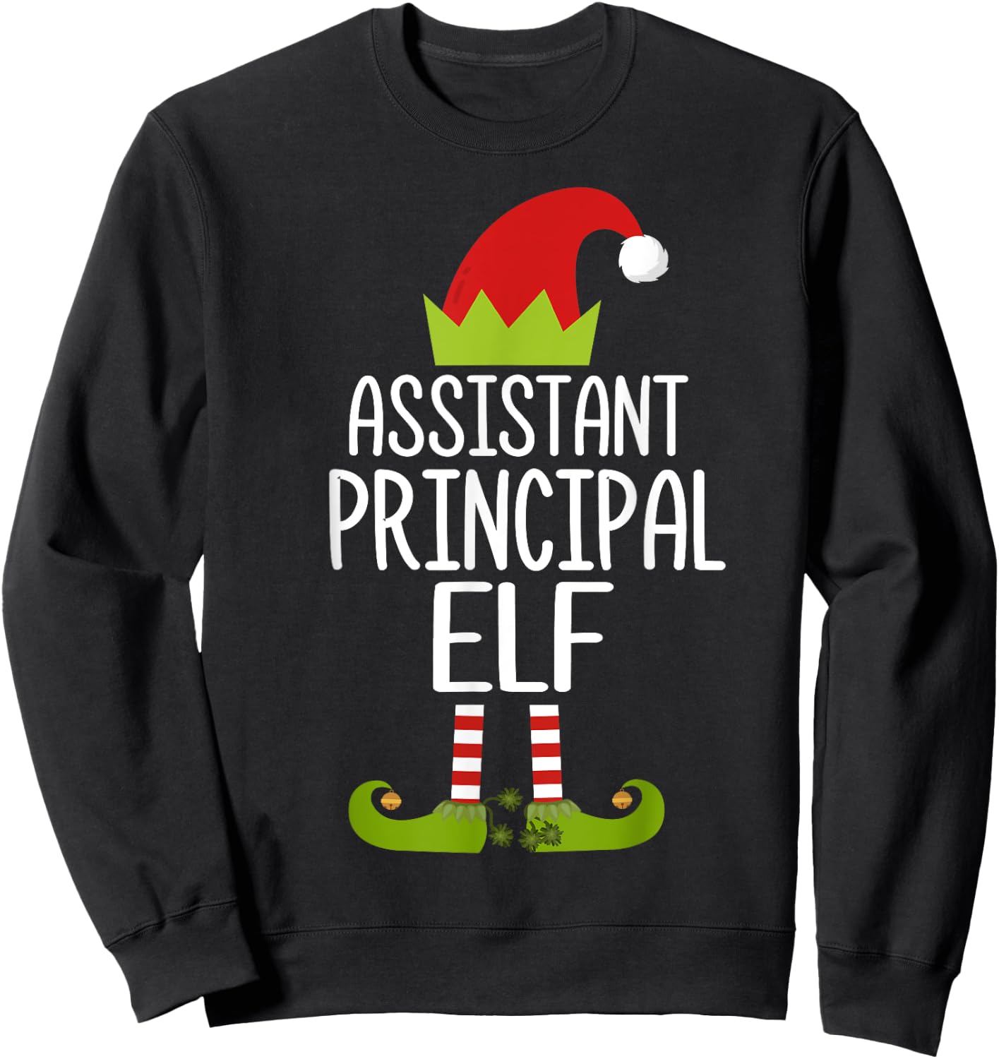 Assistant Principal Elf Shirt Christmas Family Costume Shirt Sweatshirt - Sweatshirt | Black