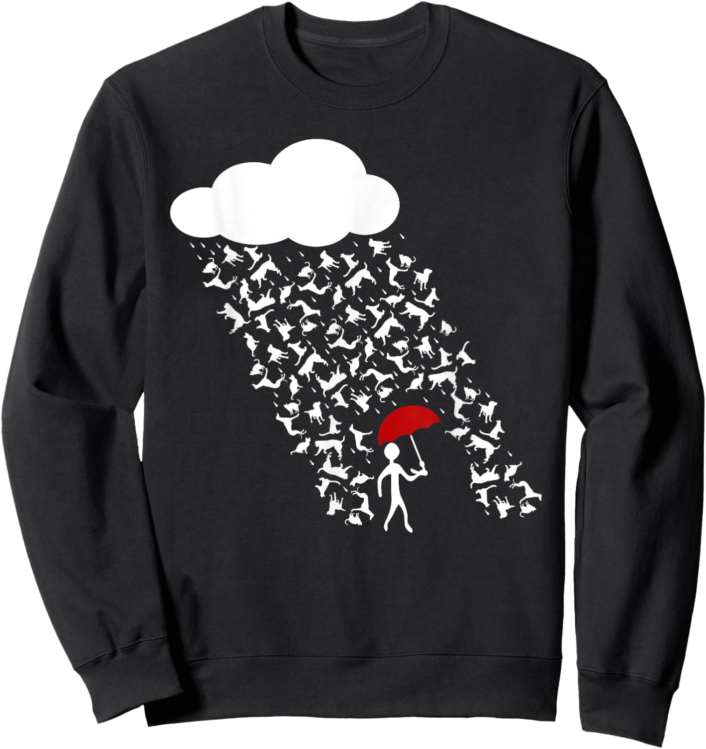 It's Raining Cats and Dogs | Cute Funny Canine Feline Lover Women Girls Kids Sweatshirt - Sweatshirt | Black