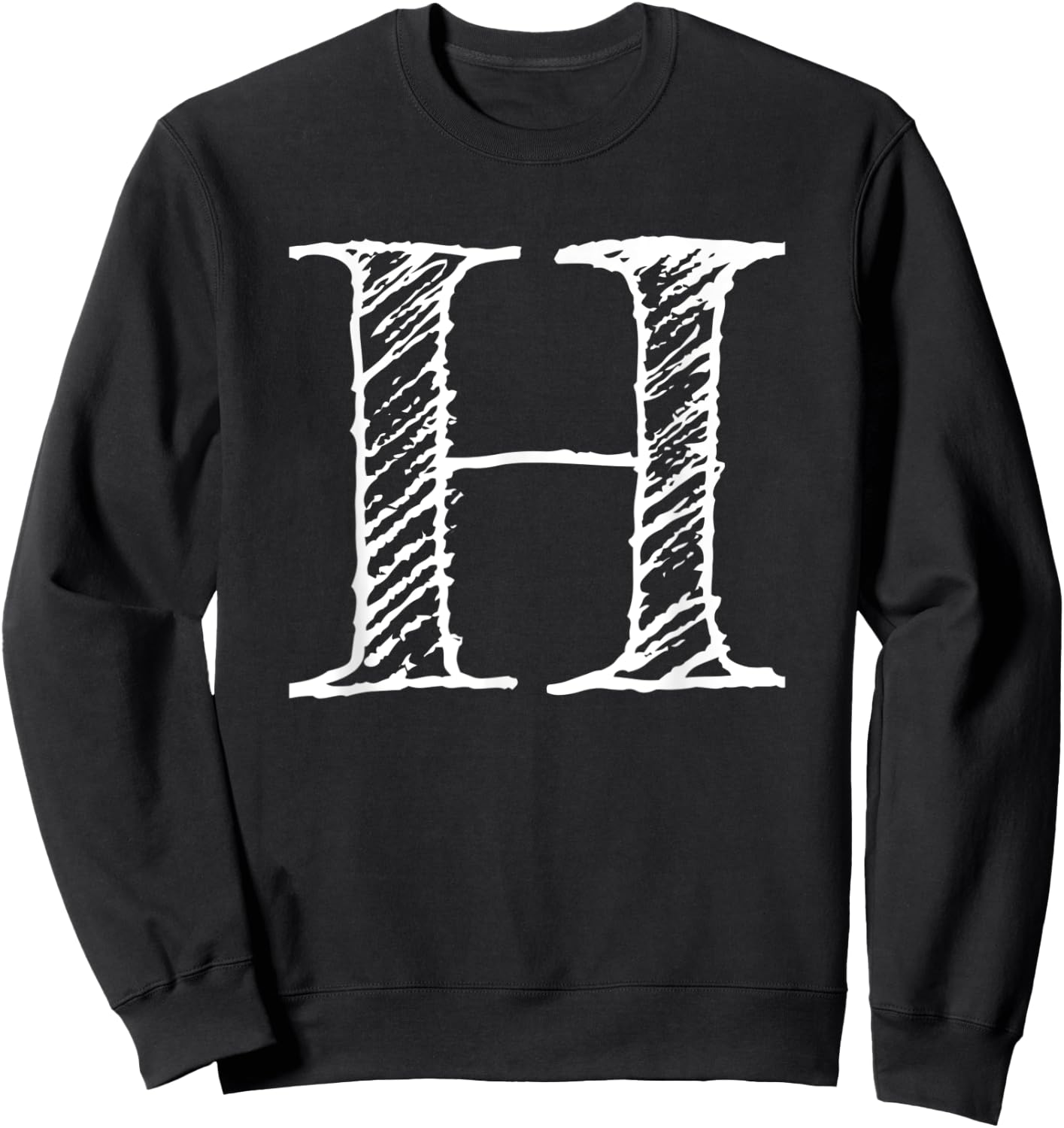 Bold Letter H - Decorative Alphabet Big Font Capital Letter Sweatshirt - Sweatshirt | Black