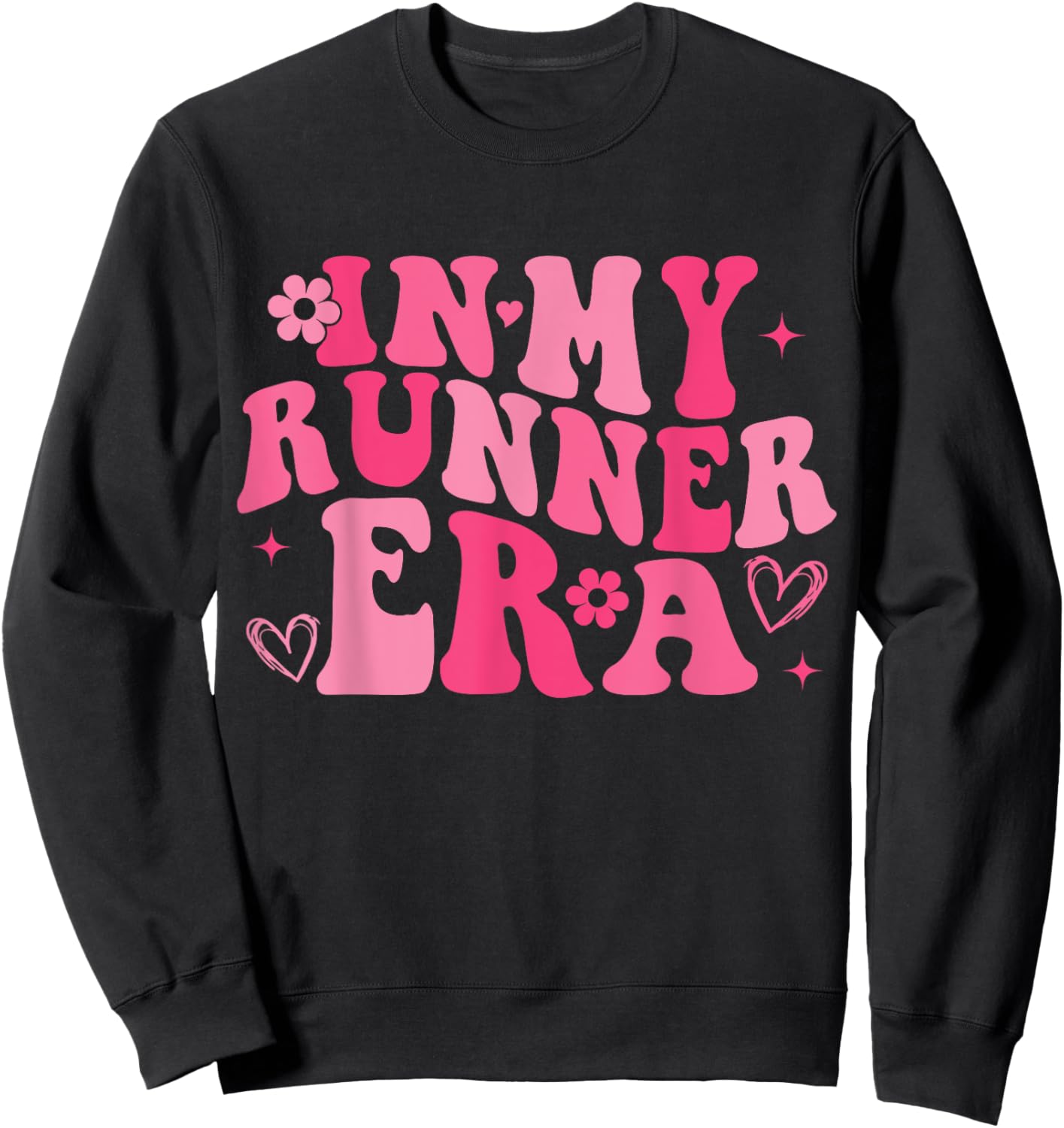 In My Runner Era Funny Running Marathon Groovy Running Mom Sweatshirt - Sweatshirt | Black