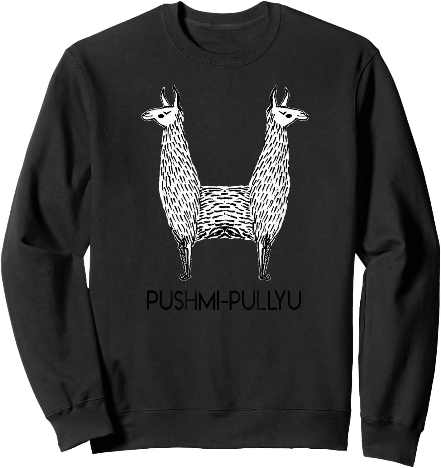 Funny Alpaca Llama Style , Pushmi-Pullyu Yoga Sweatshirt - Sweatshirt | Black