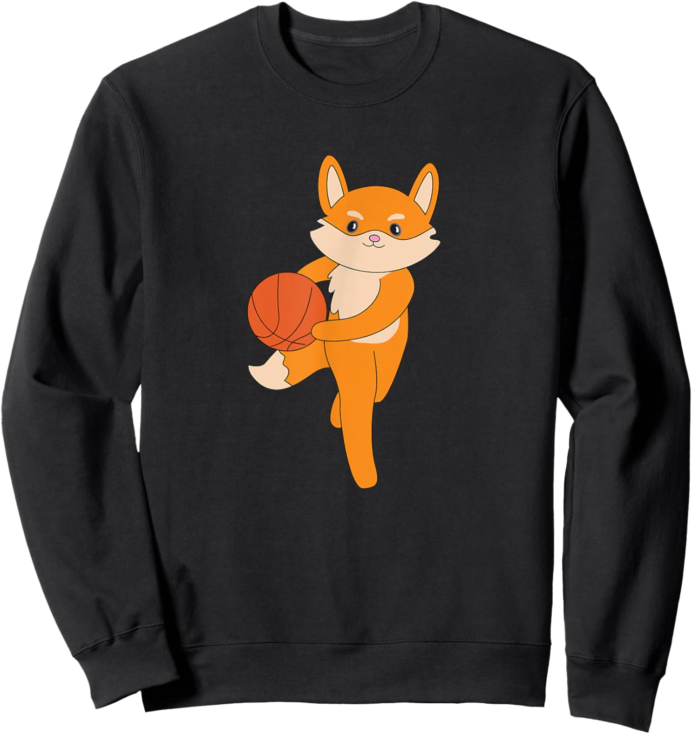 Fox Playing Basketball Wildlife Basketball Player Sweatshirt - Sweatshirt | Black