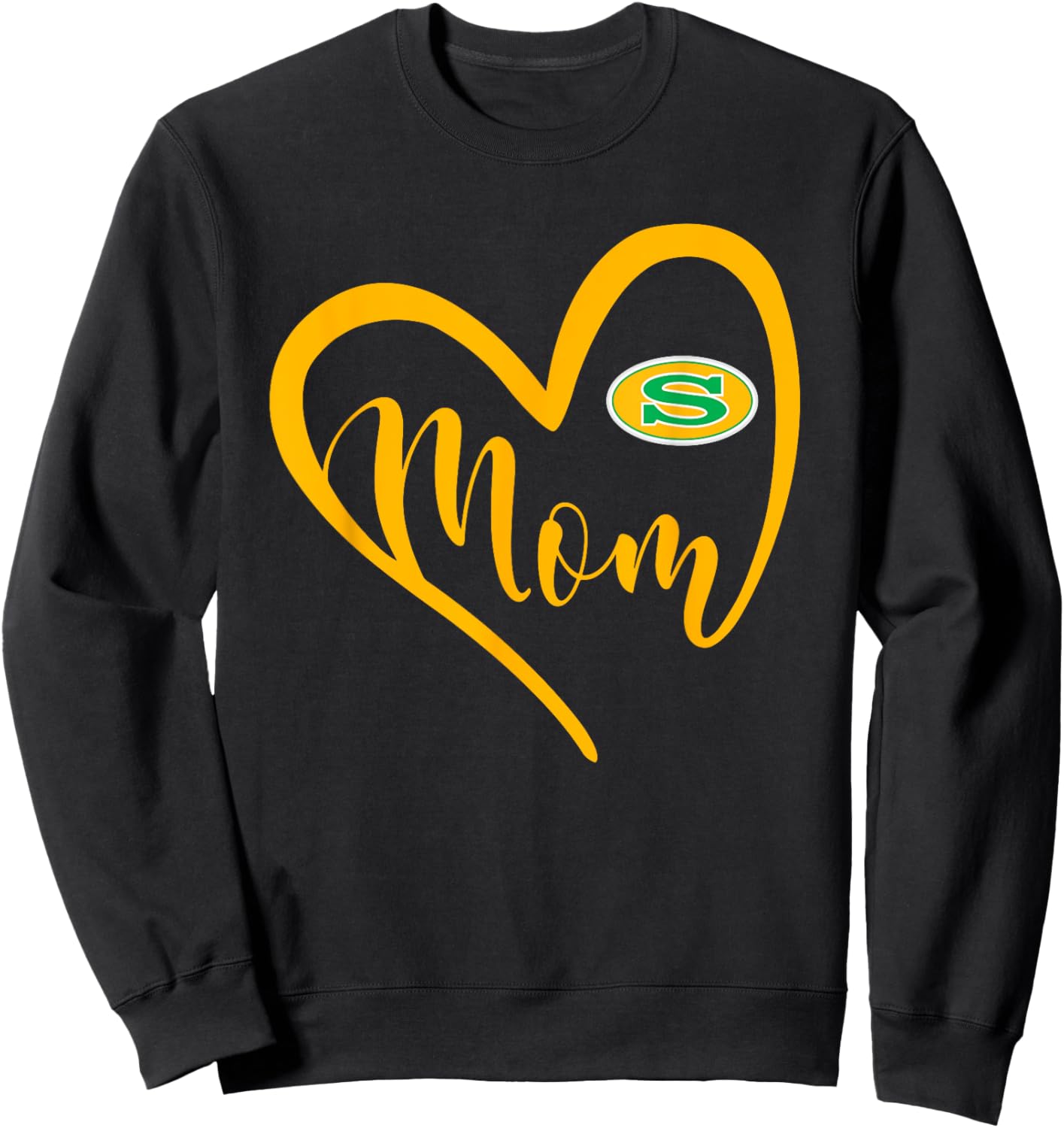 Summerville Green Wave Logo Heart Mom HS Sweatshirt - Sweatshirt | Black