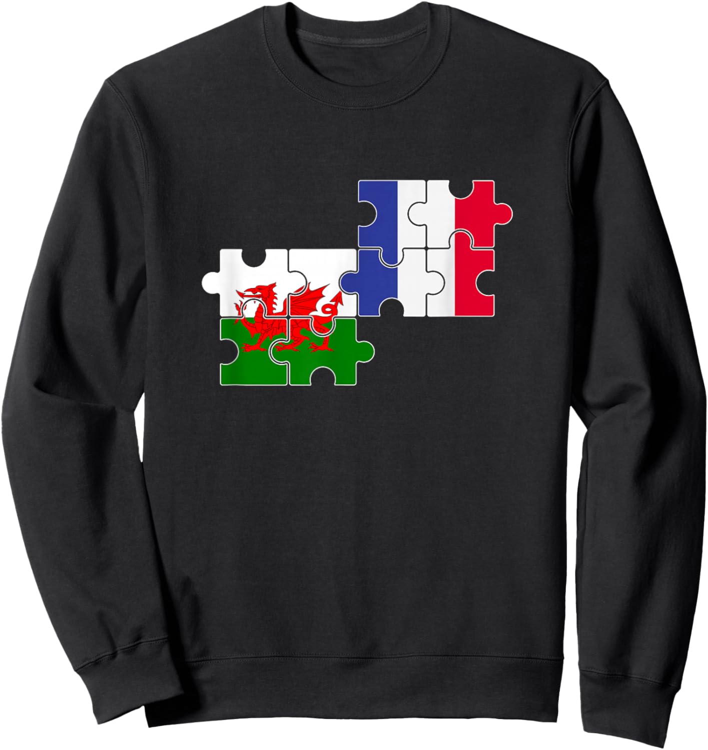 Wales France Flag , Black, S Sweatshirt - Sweatshirt | Black