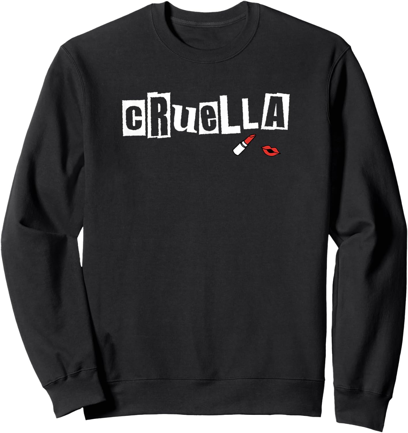 Disney Cruella Lipstick Logo Sweatshirt - Sweatshirt | Black