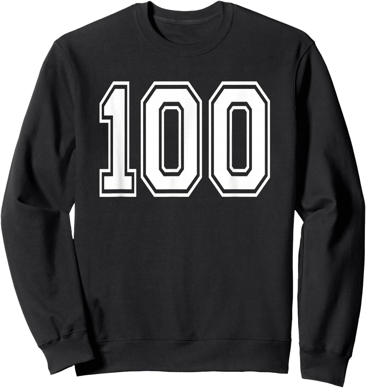 Number 100 Numbered Uniform Sport Jersey Team 100th Birthday Sweatshirt - Sweatshirt | Black