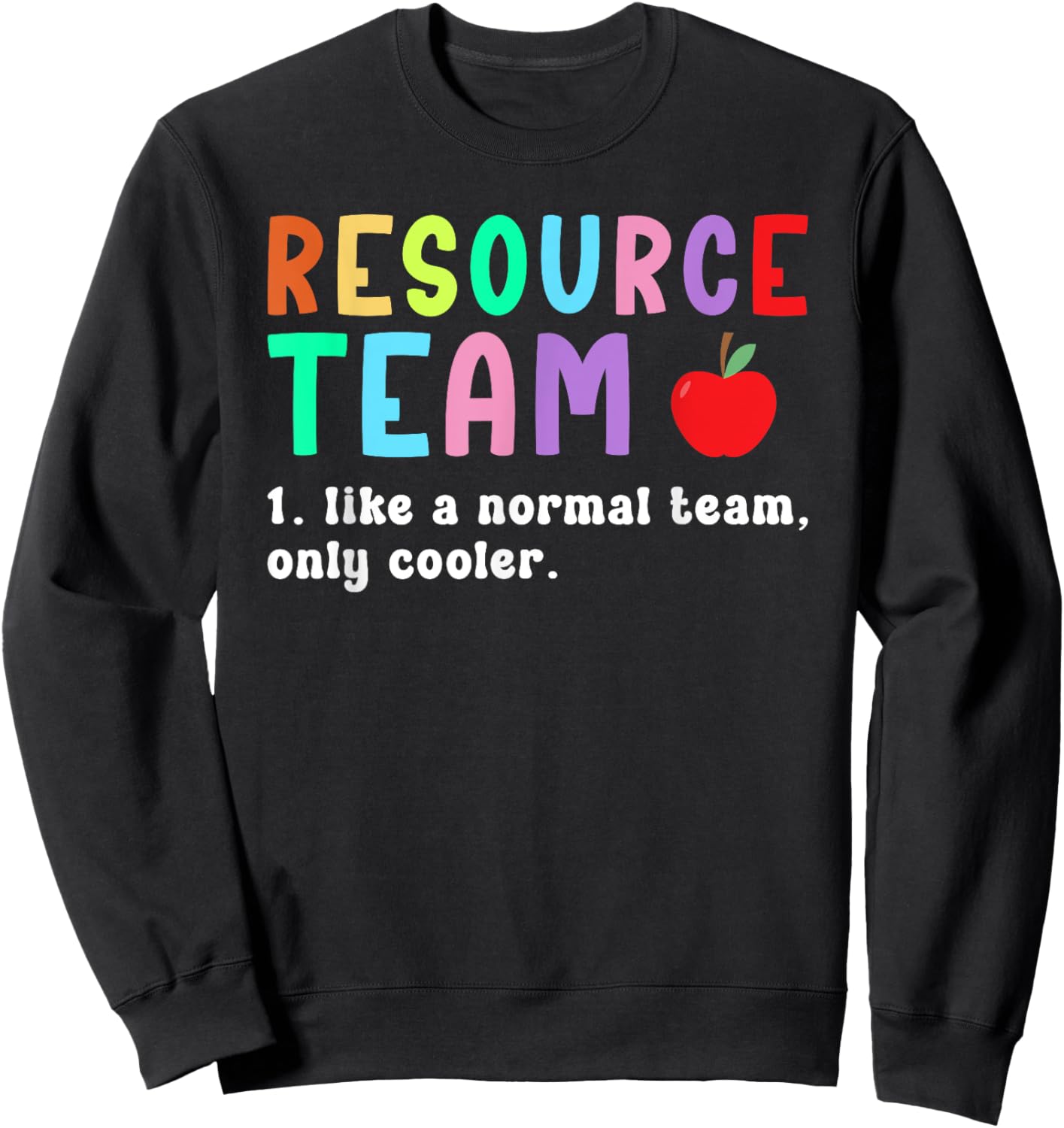 Resource Team Definition Resource Teacher Crew Sweatshirt - Sweatshirt | Black