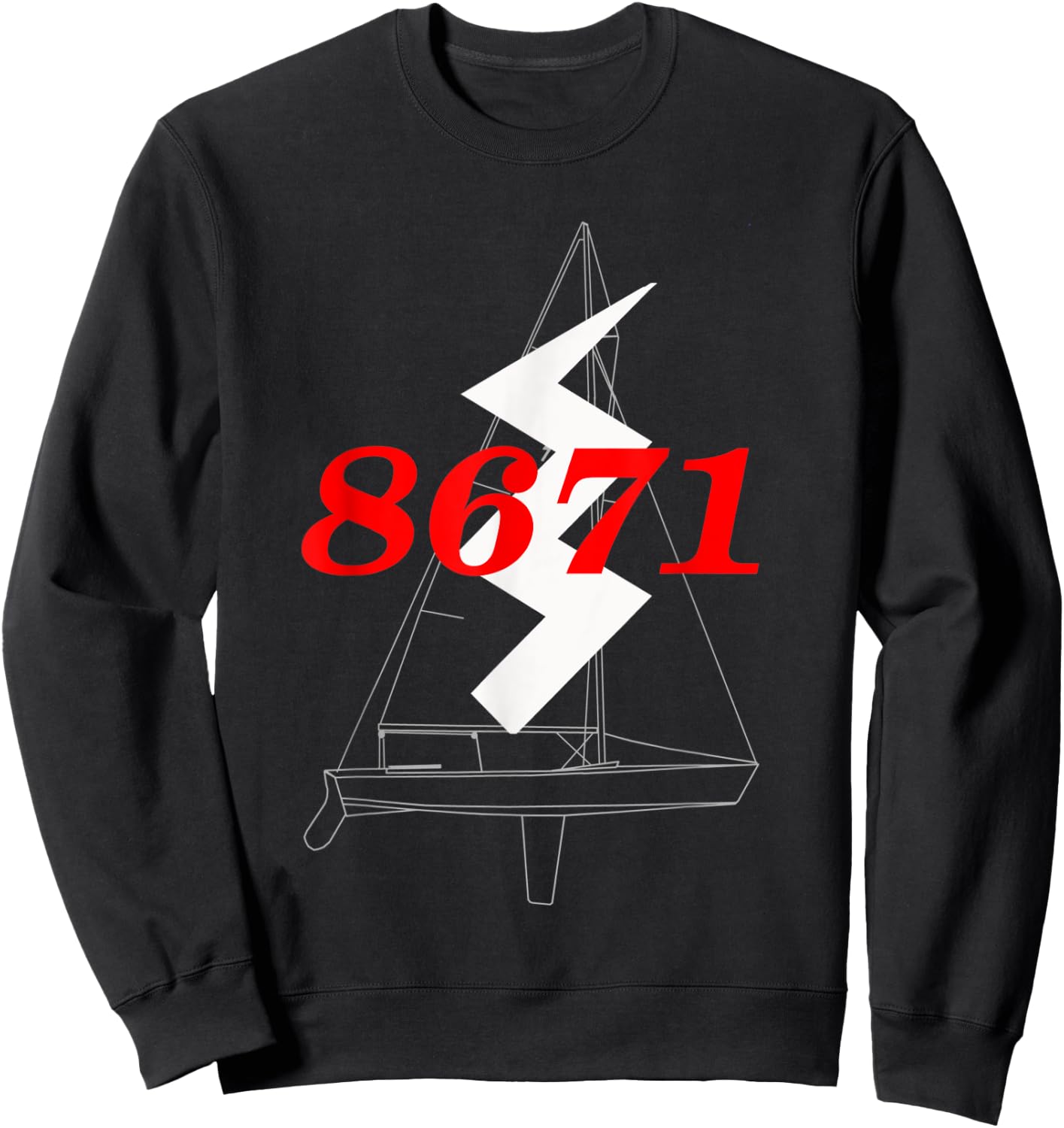 Classic Woody Lightning Sailboat #8671 Sweatshirt - Sweatshirt | Black