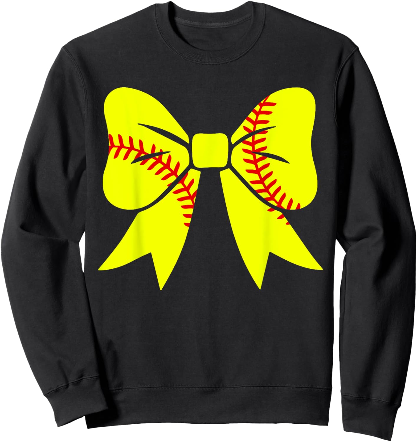 Softball Coquette Aesthetic Bow Sport Season Mother's Day Sweatshirt - Sweatshirt | Black