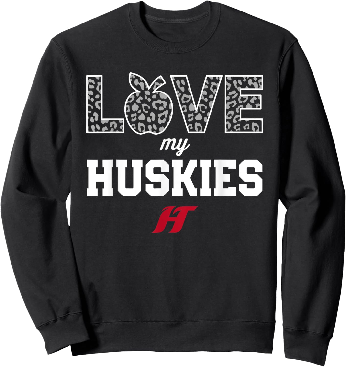 Hewitt-Trussville Huskies Logo Love My Team HS Sweatshirt - Sweatshirt | Black