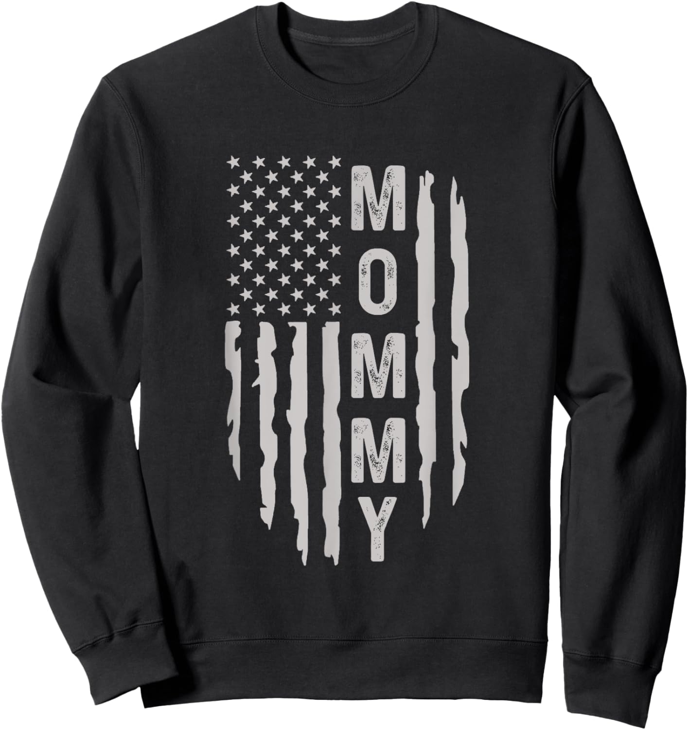 American Mommy USA Flag Sweatshirt - Sweatshirt | Black