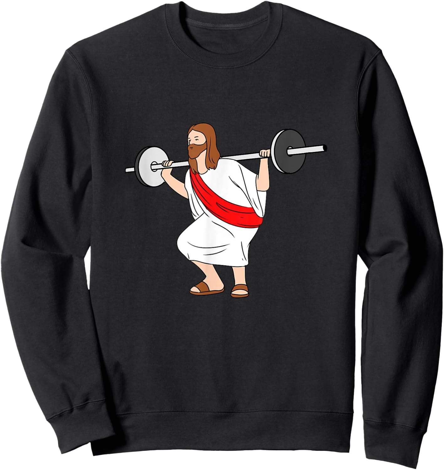 Jesus Doing Squats Jesus Gym Sweatshirt - Sweatshirt | Black