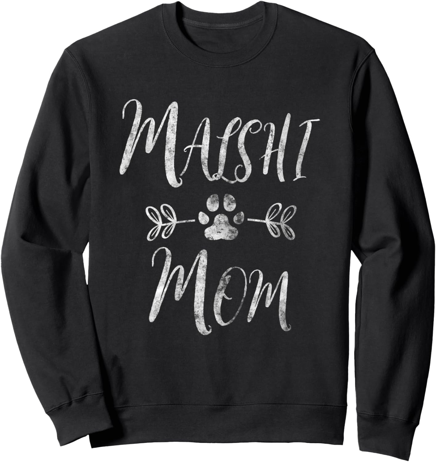 Malshi Mom Shirt Mal-Shi Lover Owner Malt-Tzu Dog Mom Women Sweatshirt - Sweatshirt | Black