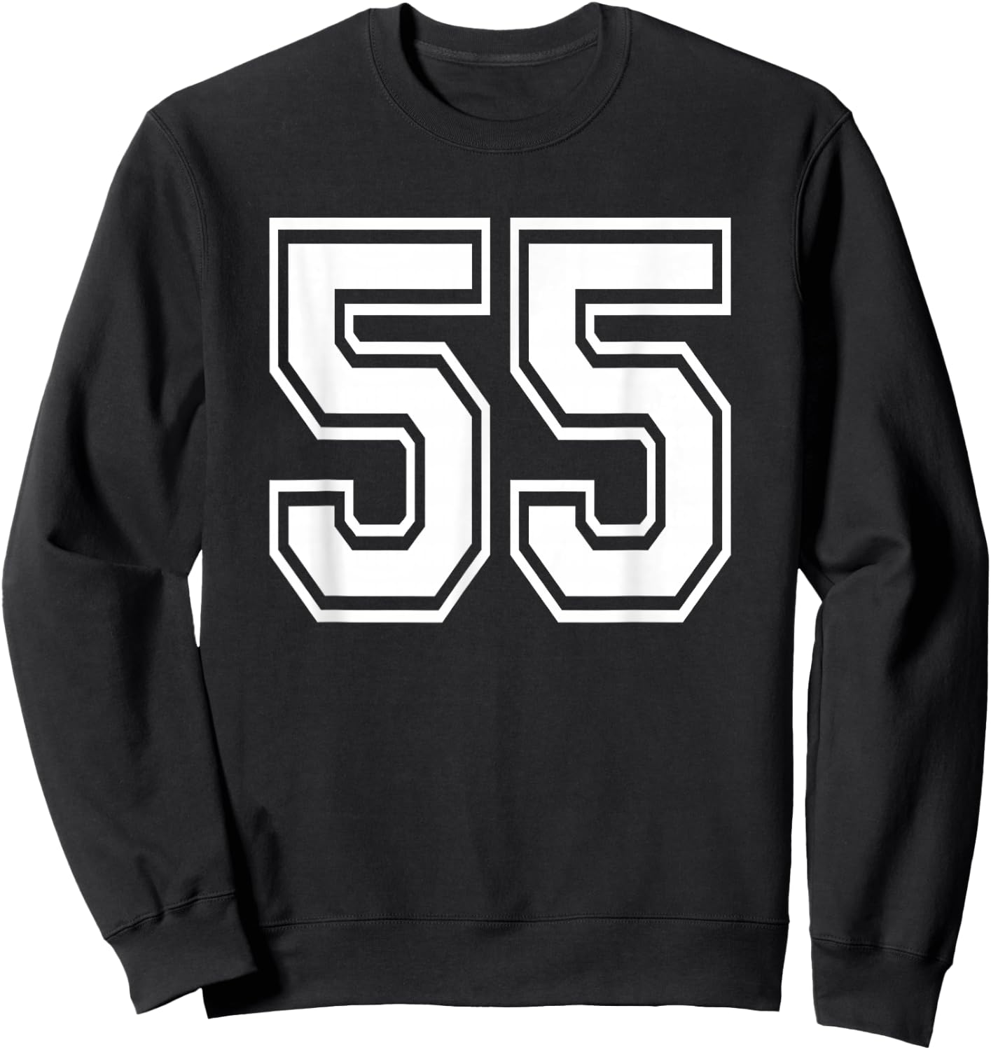 Number 55 Birthday Varsity Sports Team Jersey Sweatshirt - Sweatshirt | Black