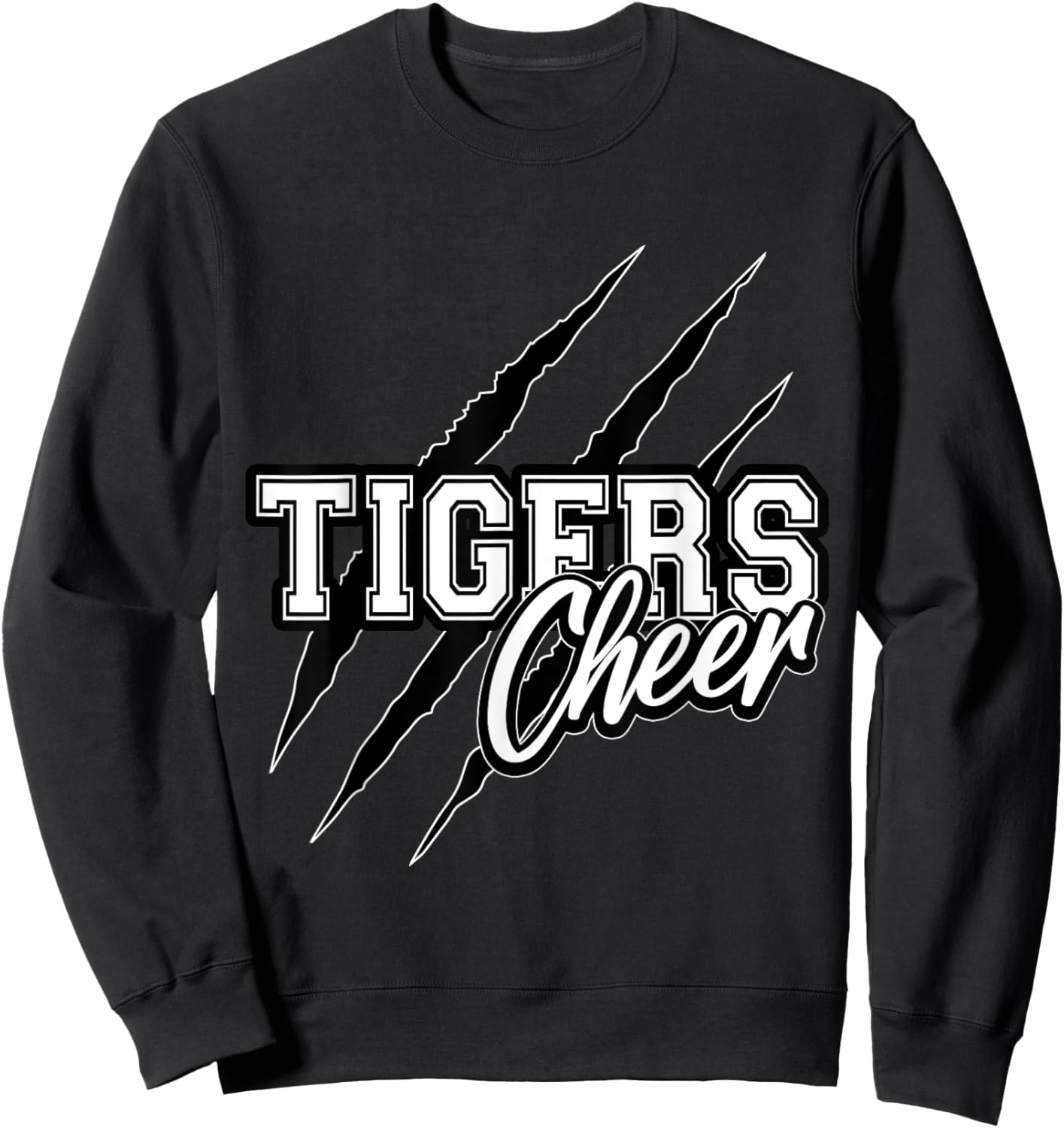 Tigers Cheer Back To School Cheerleading Team Spirit Sweatshirt - Sweatshirt | Black